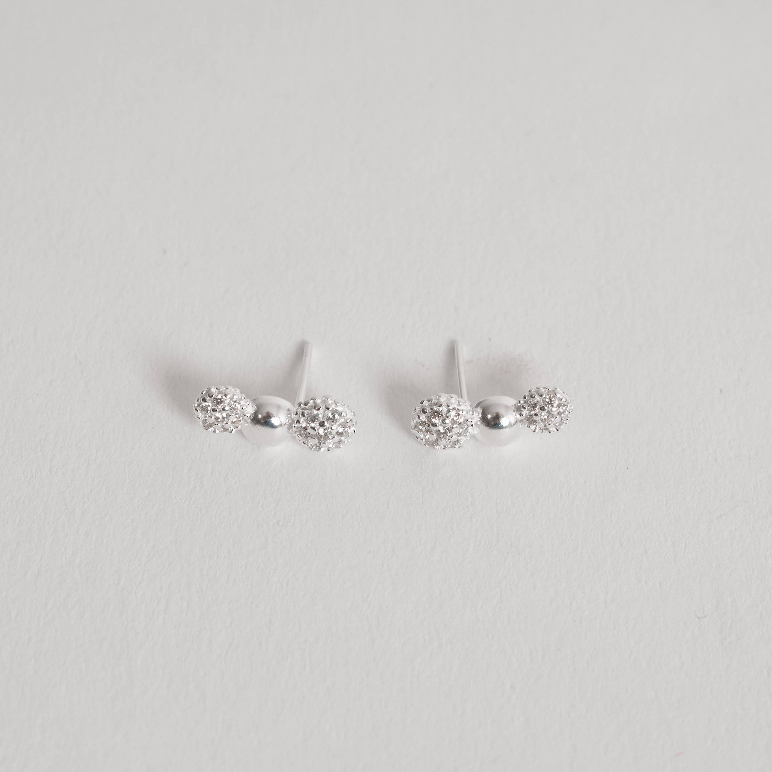 Imagem Brinco bolas com cravejado 15mm