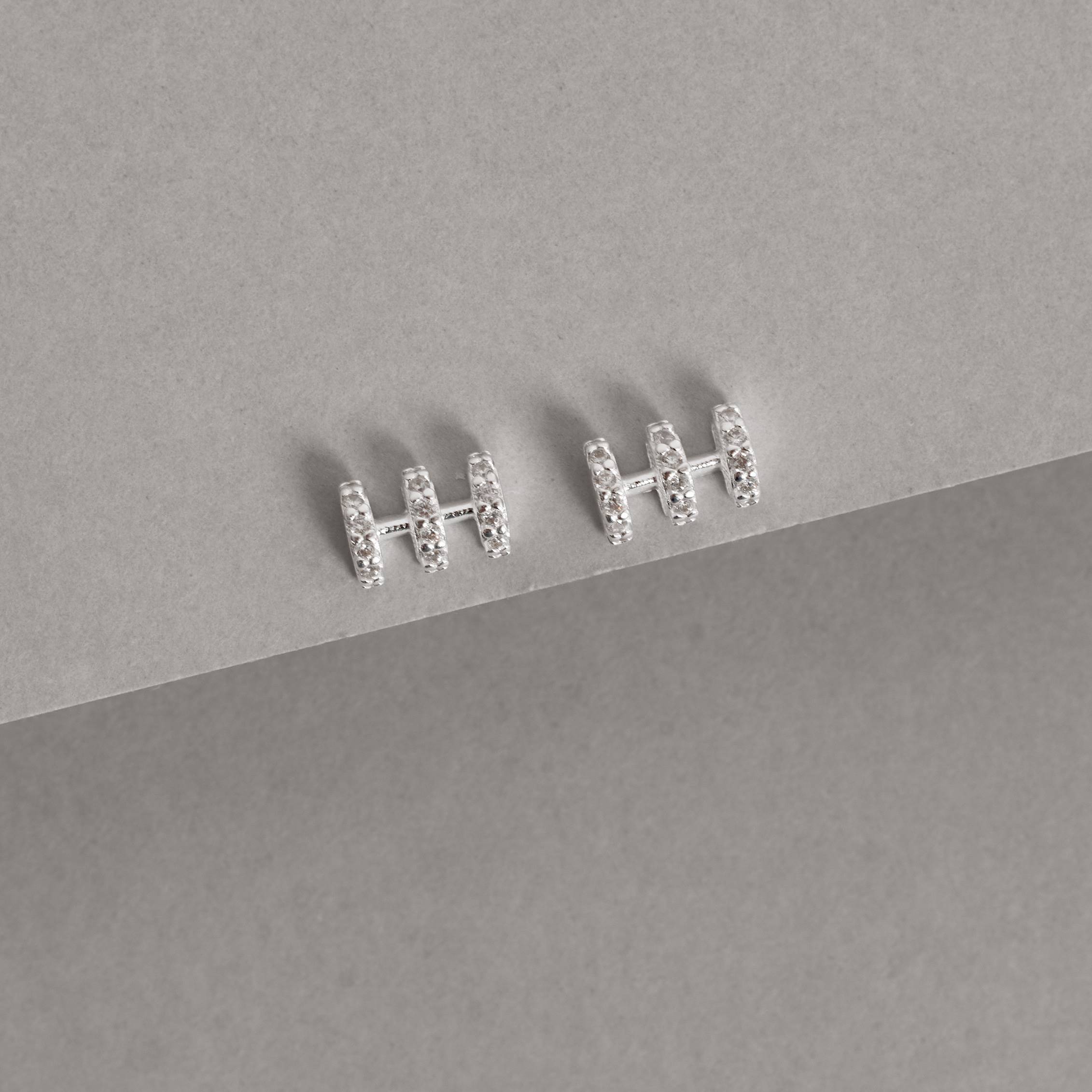 Imagem Brinco 3 elos cravejados 10mm