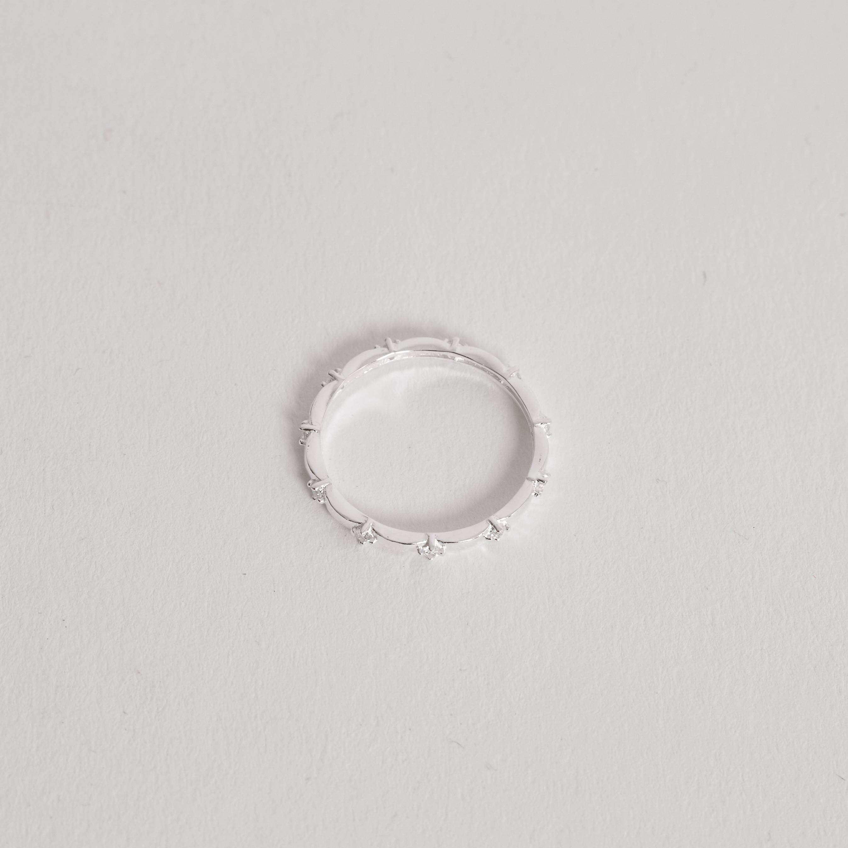 Imagem Secundária Anel aliança com zircônias cristal