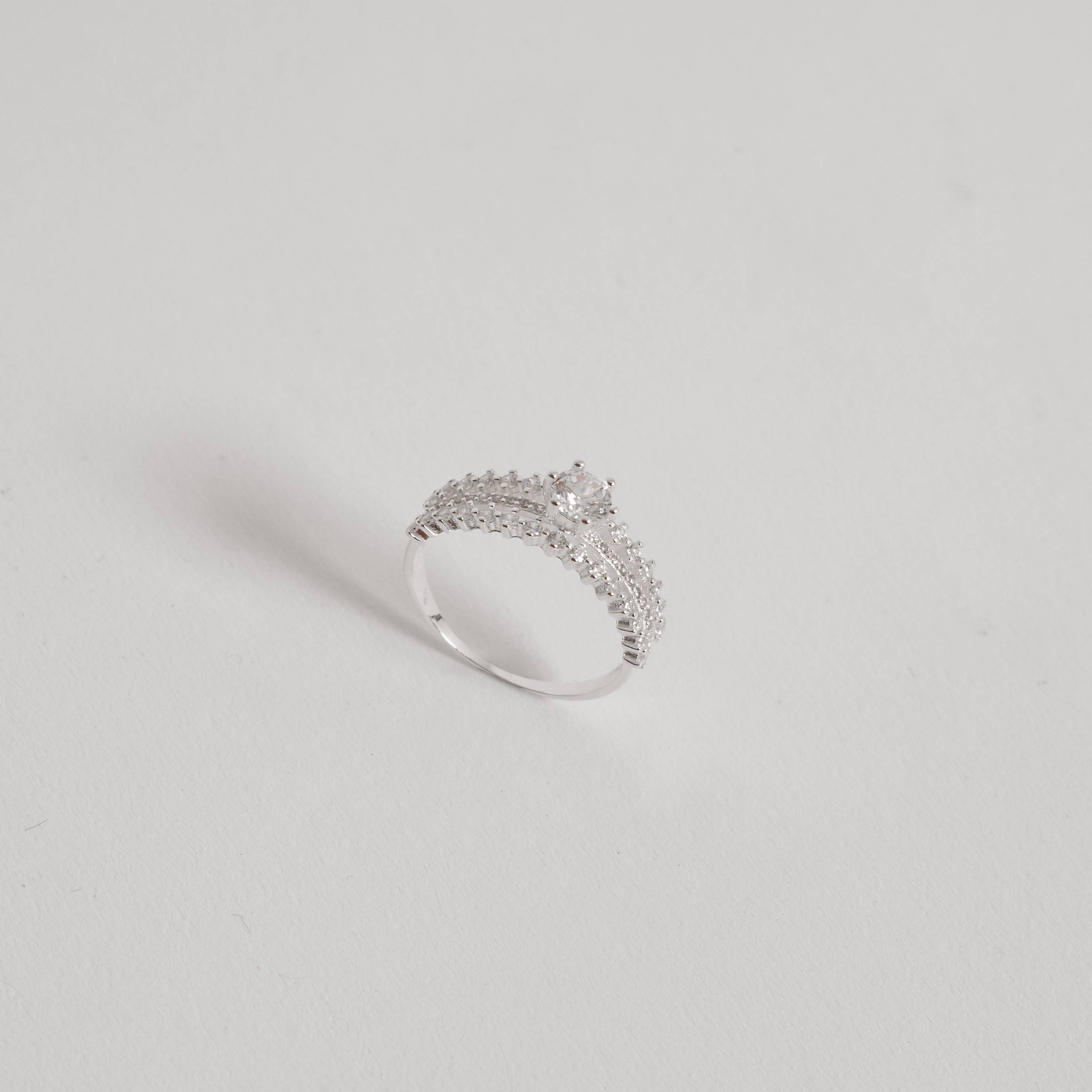 Imagem Anel fio triplo meia aliança e solitário 5mm