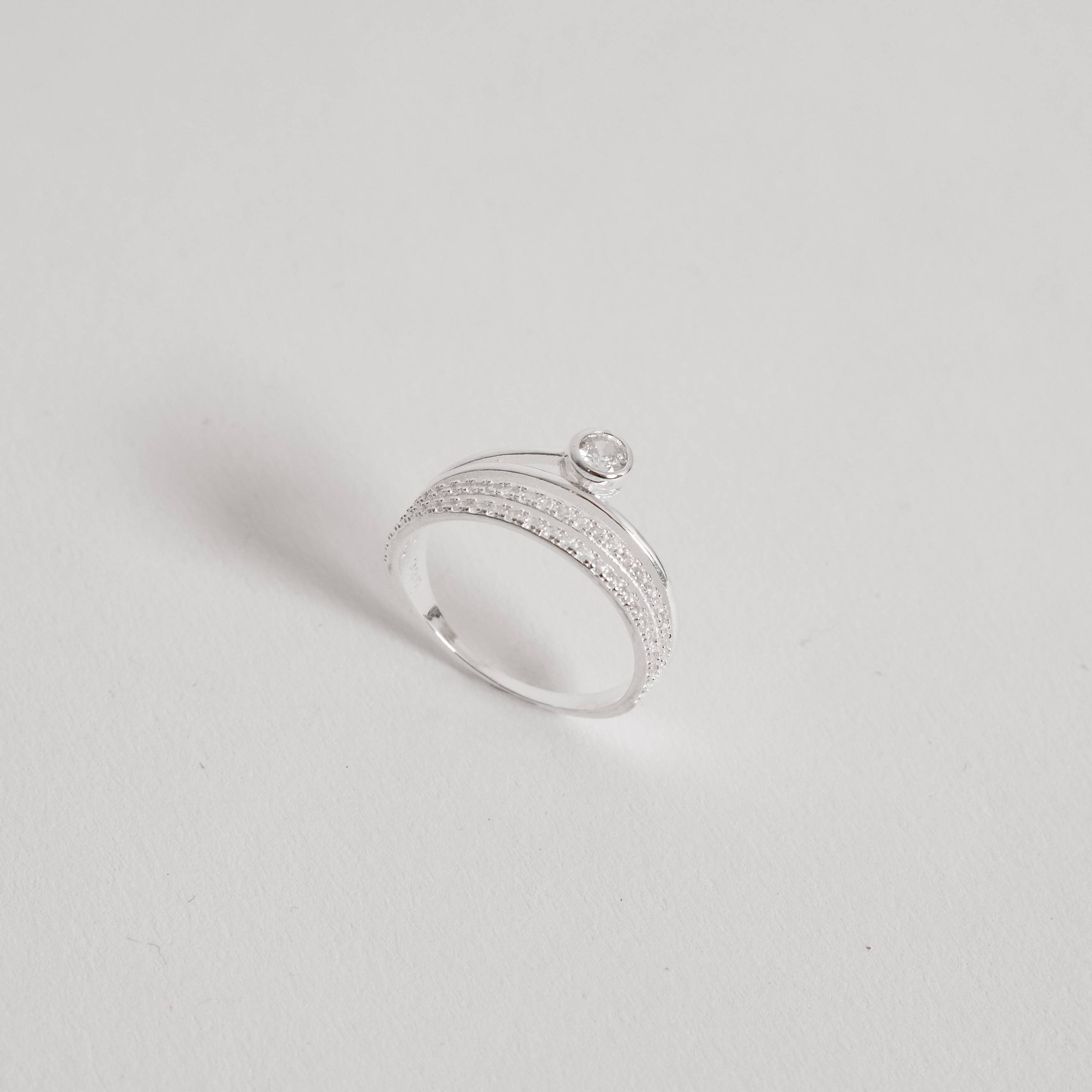 Anel 4 fios meia aliança, aparador e solitário 4mm