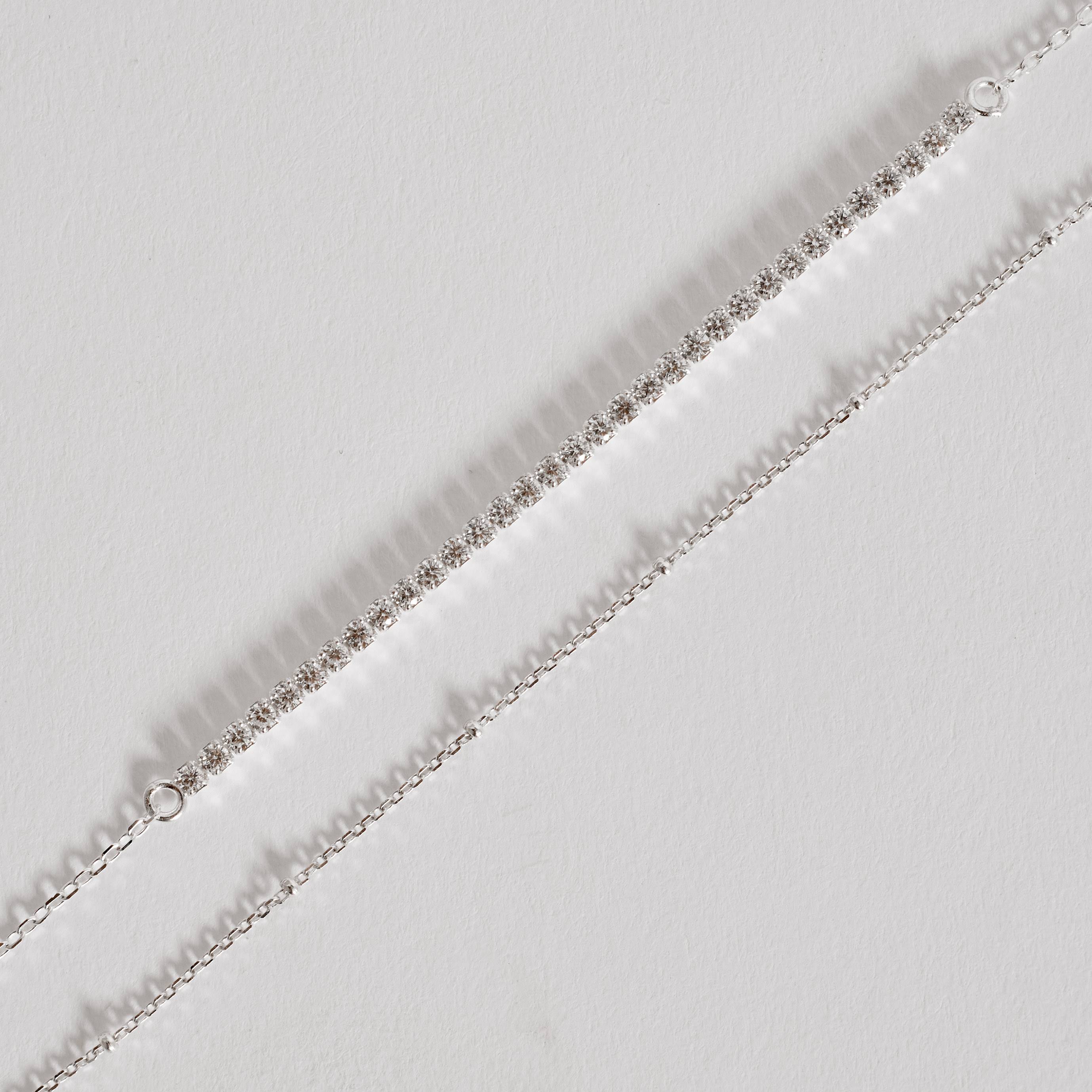 Pulseira dupla riviera 2.2 e cadeado com disco 17+3cm