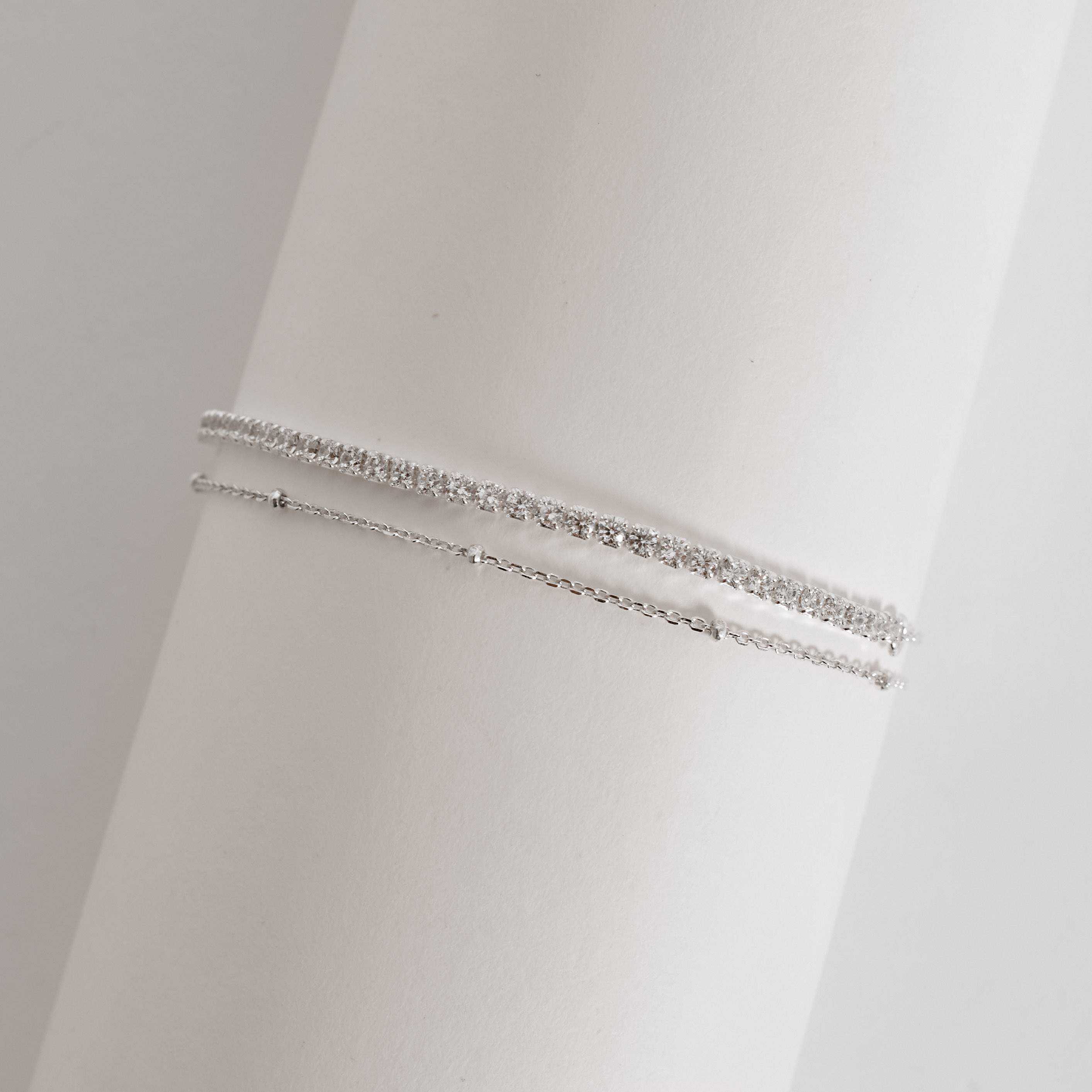 Imagem Secundária Pulseira dupla riviera 2.2 e cadeado com disco 17+3cm