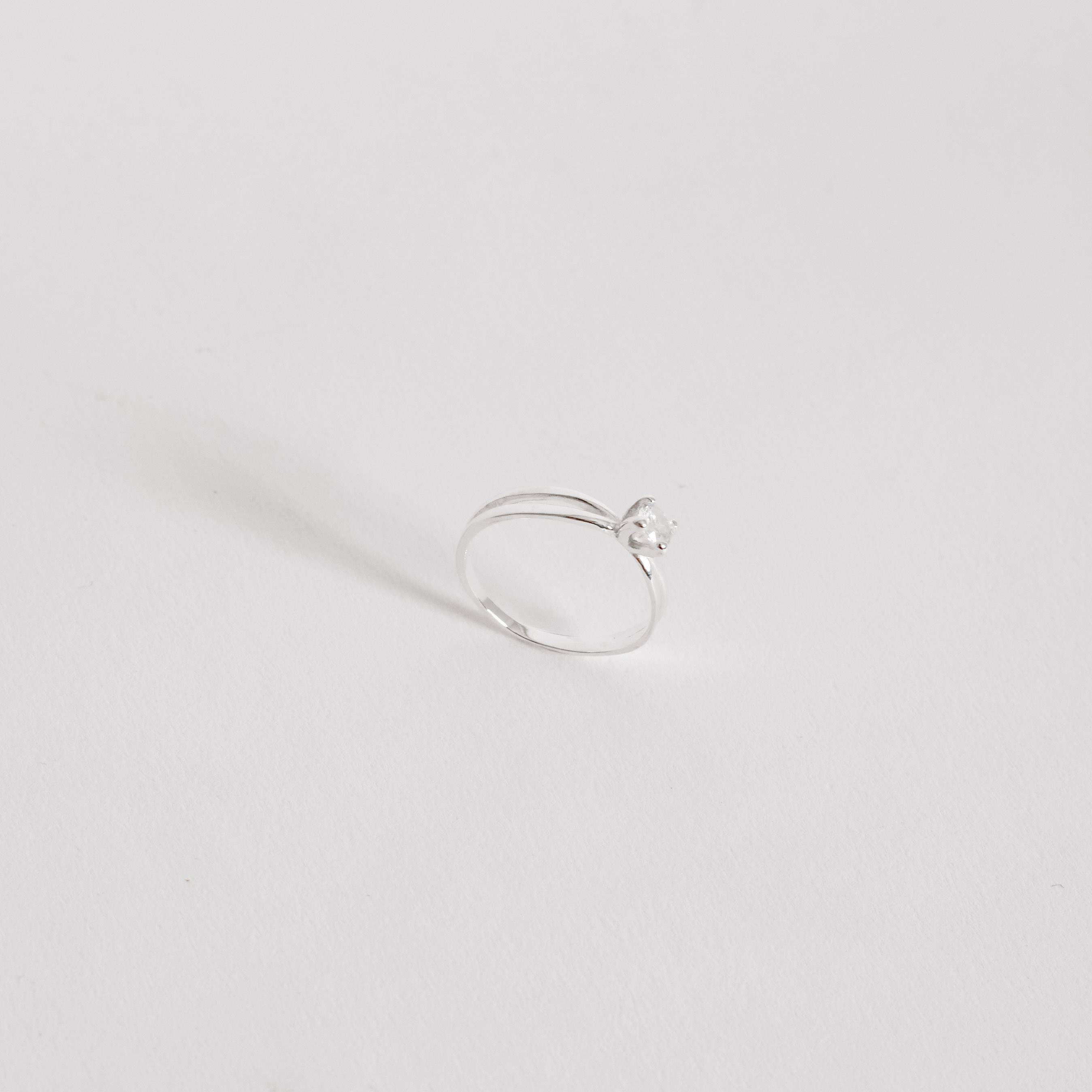 Anel solitário 4mm fio duplo
