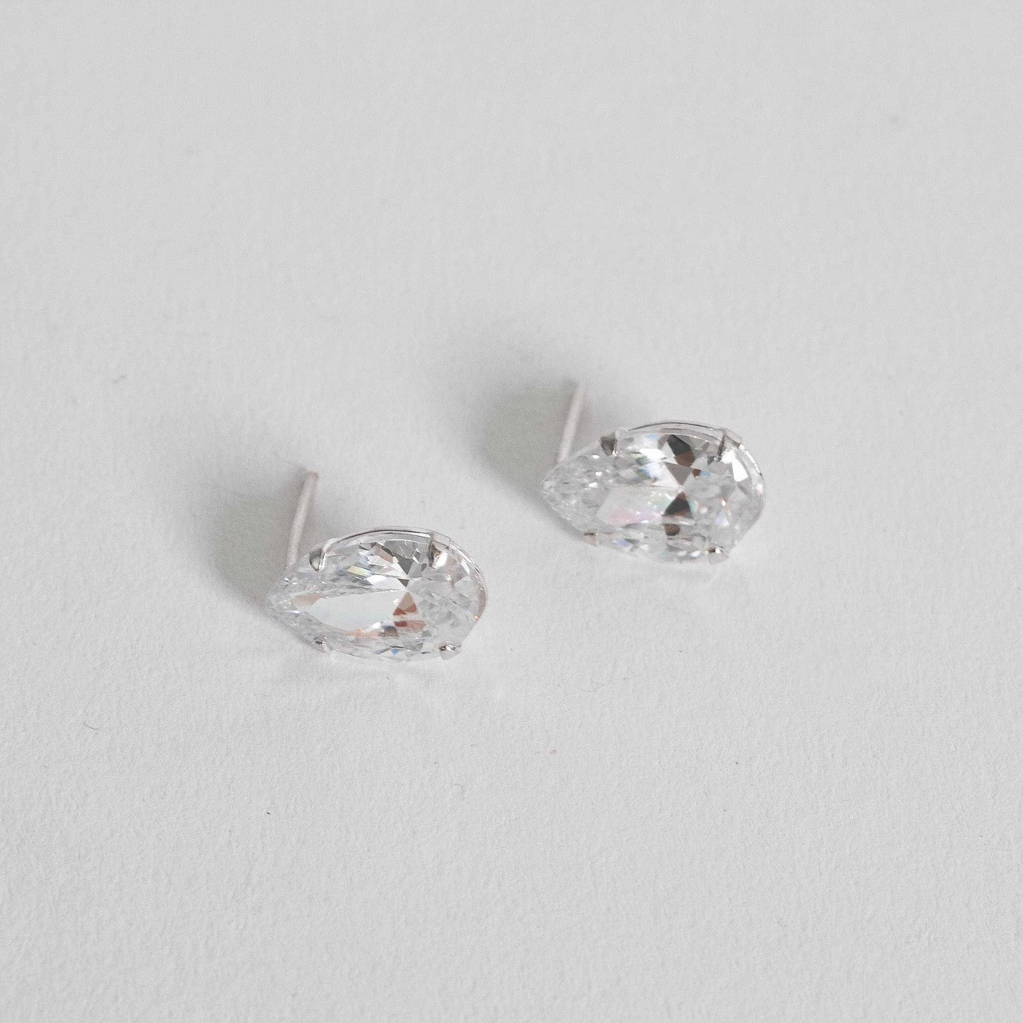 Brinco zircônia gota 12mm