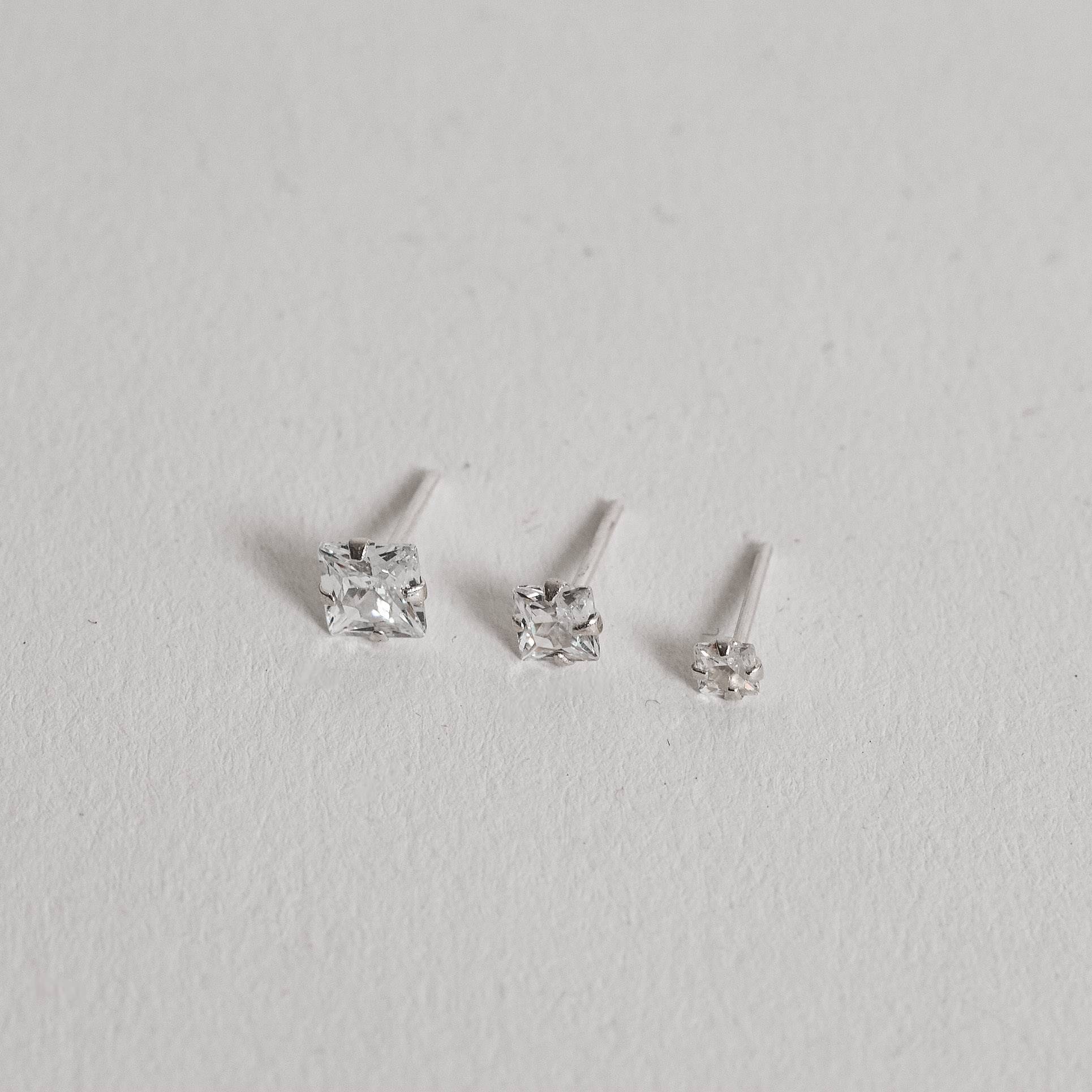 Trio zircônias quadradas 3, 4 e 5mm