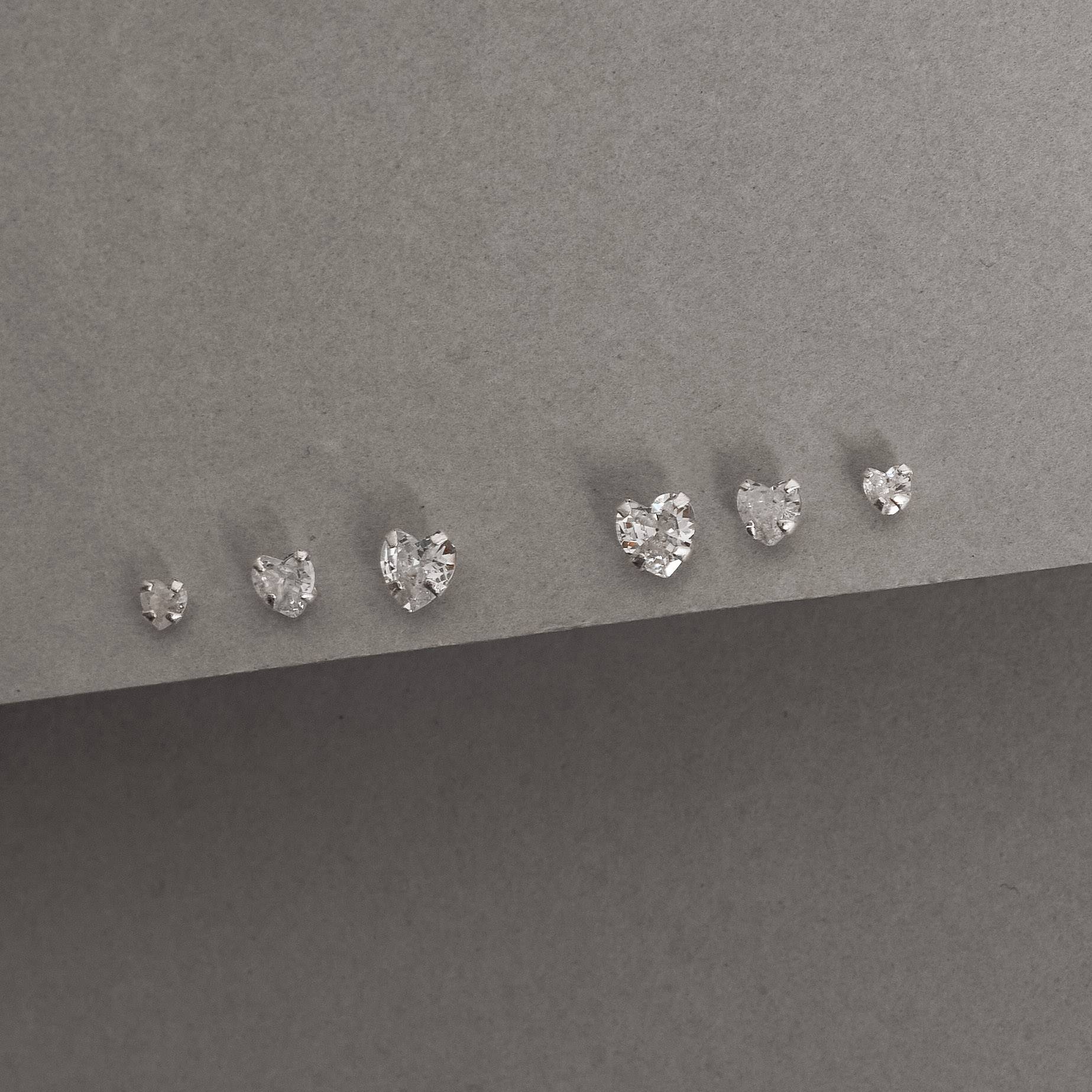 Trio zircônias coração 3, 4 e 5mm