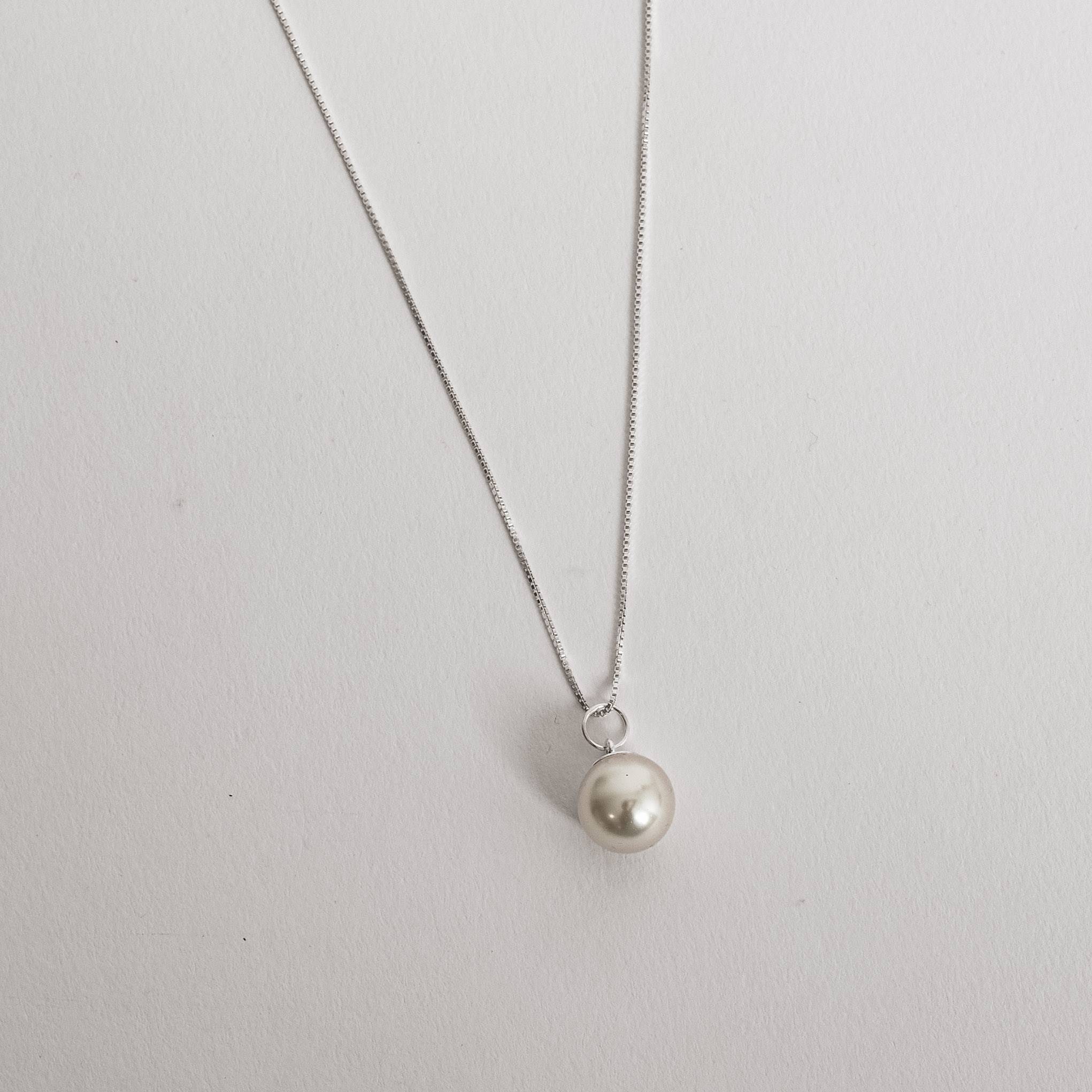 Imagem Secundária Colar pingente pérola sintética 10mm 45cm