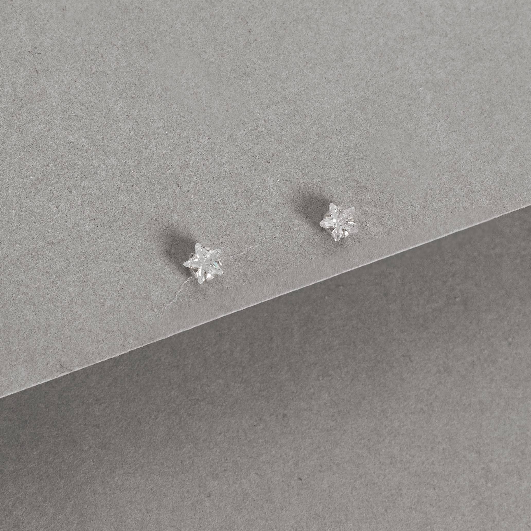 Imagem Brinco zircônia estrela 3mm