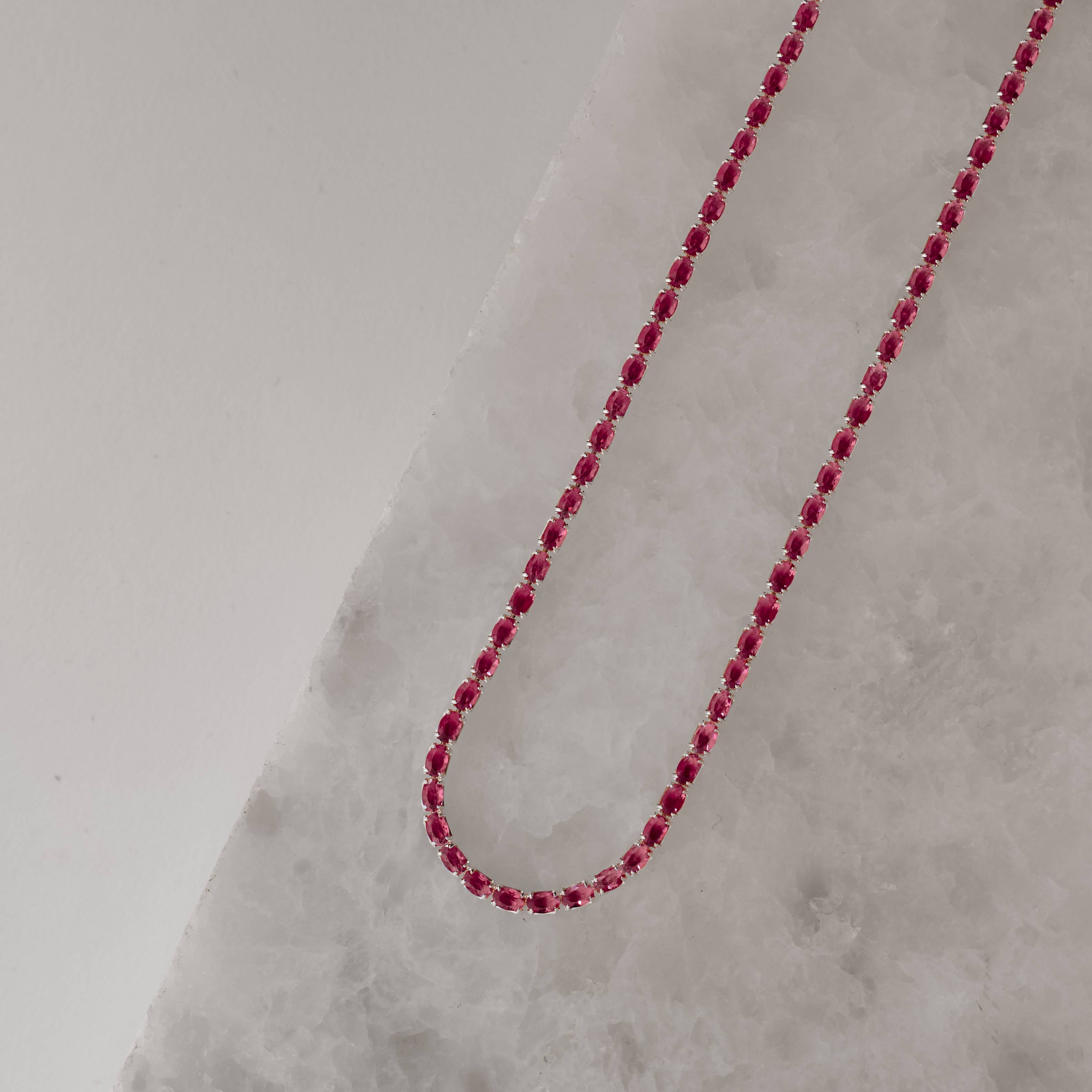 Imagem Secundária Colar Riviera zircônias ovais cereja 2.1 40+5cm