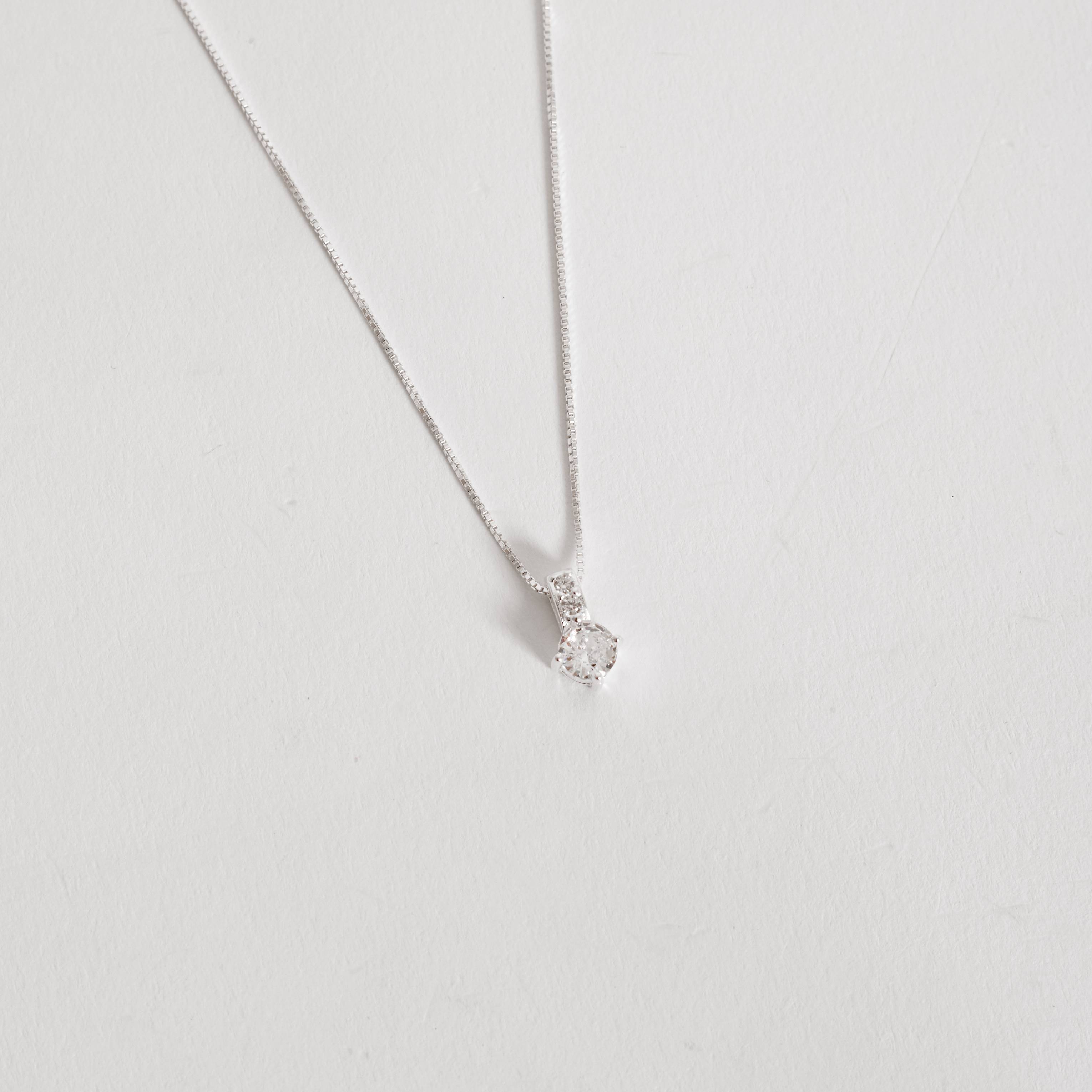 Imagem Colar pingente zircônia com elo cravejado 11mm 45cm