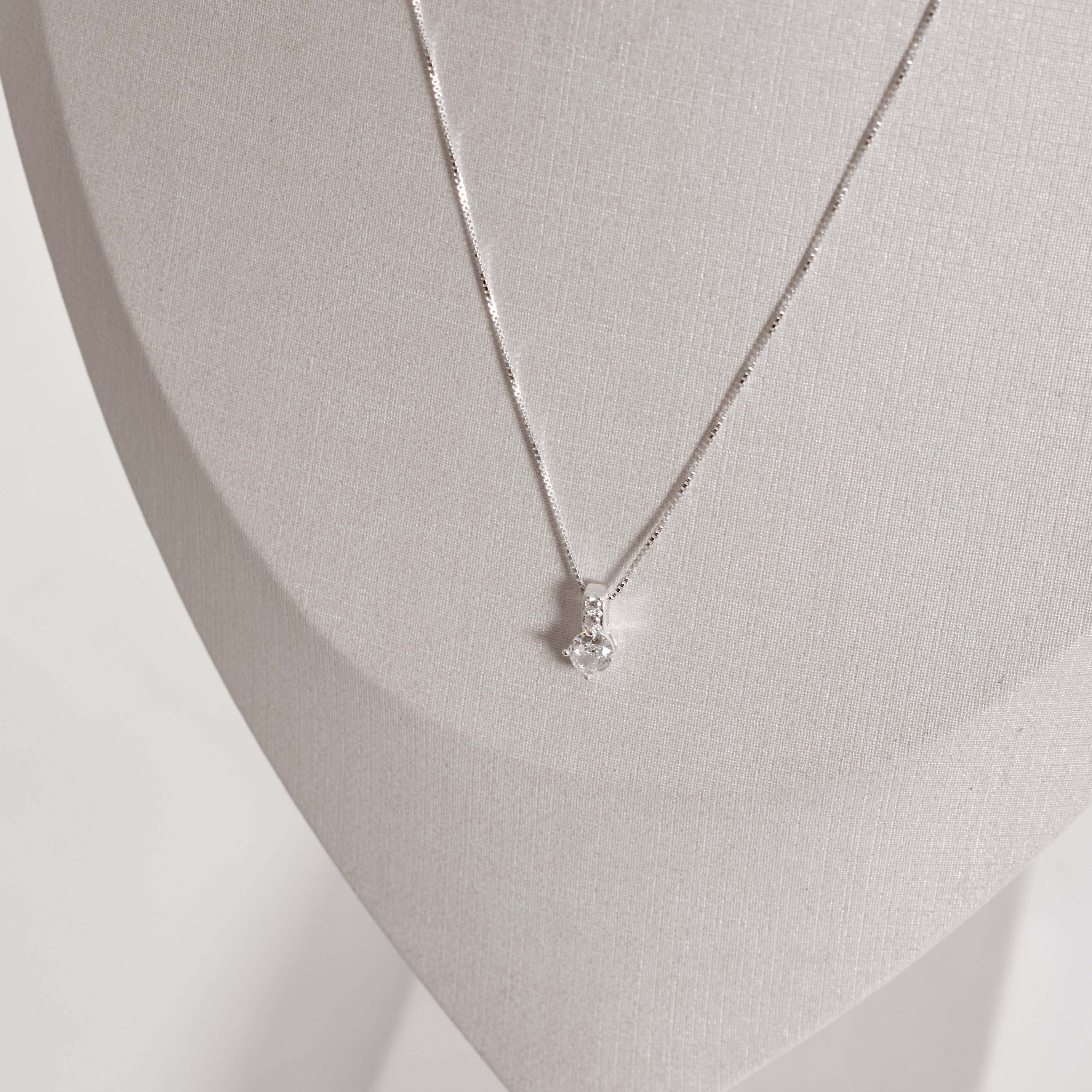 Imagem Secundária Colar pingente zircônia com elo cravejado 11mm 45cm