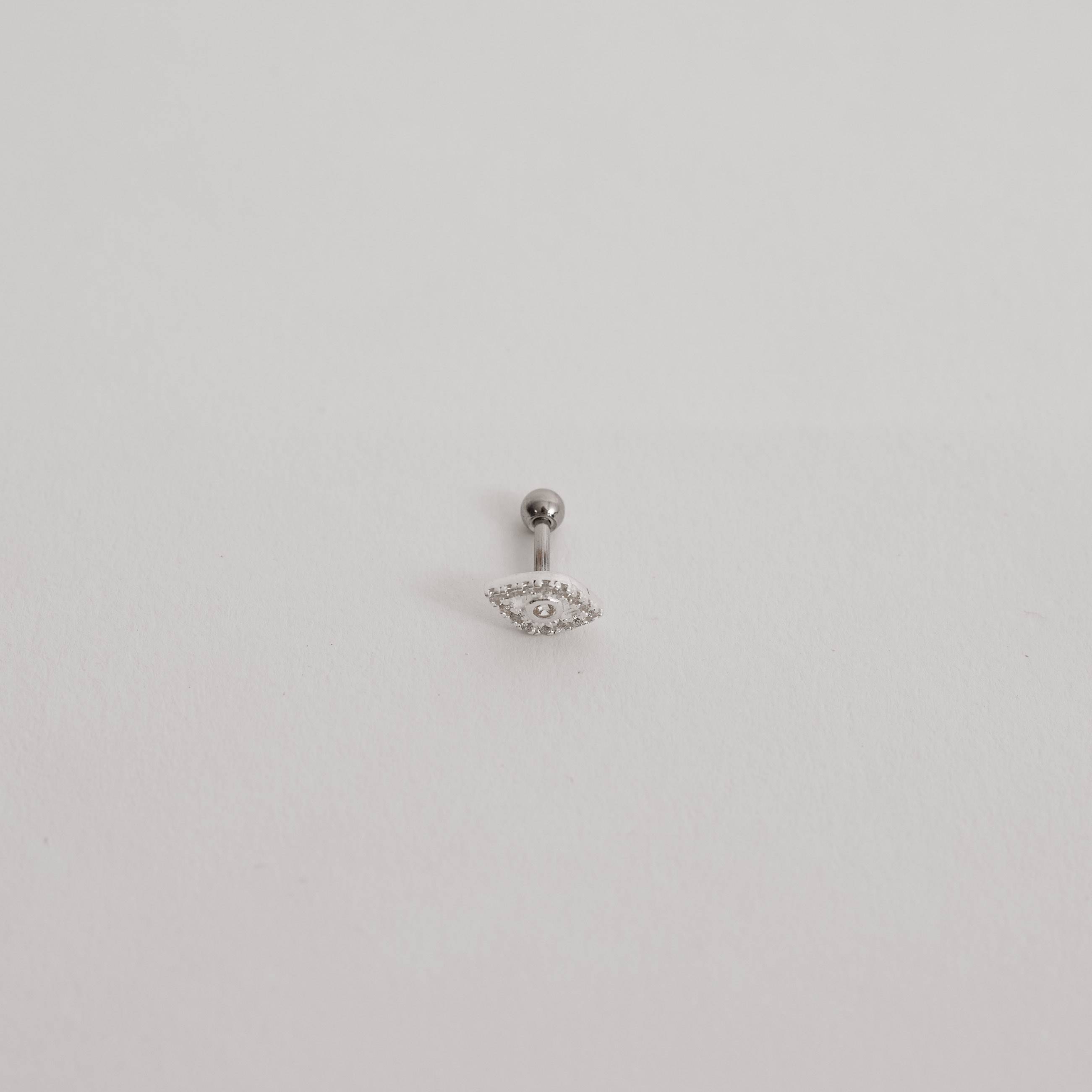 Piercing haste olho cravejado 8mm