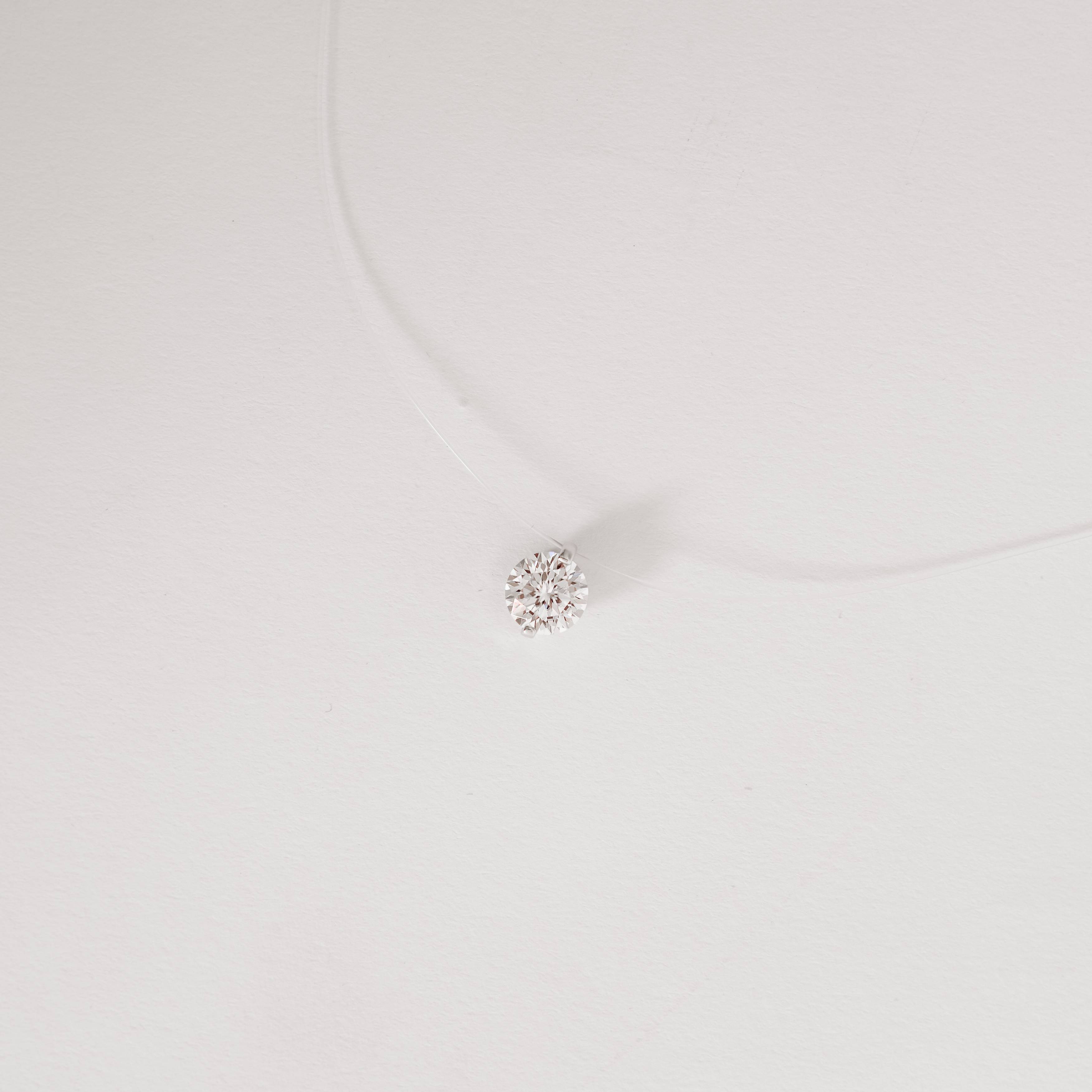 Imagem Colar nylon moissanite 6.5mm 40+5cm ródio