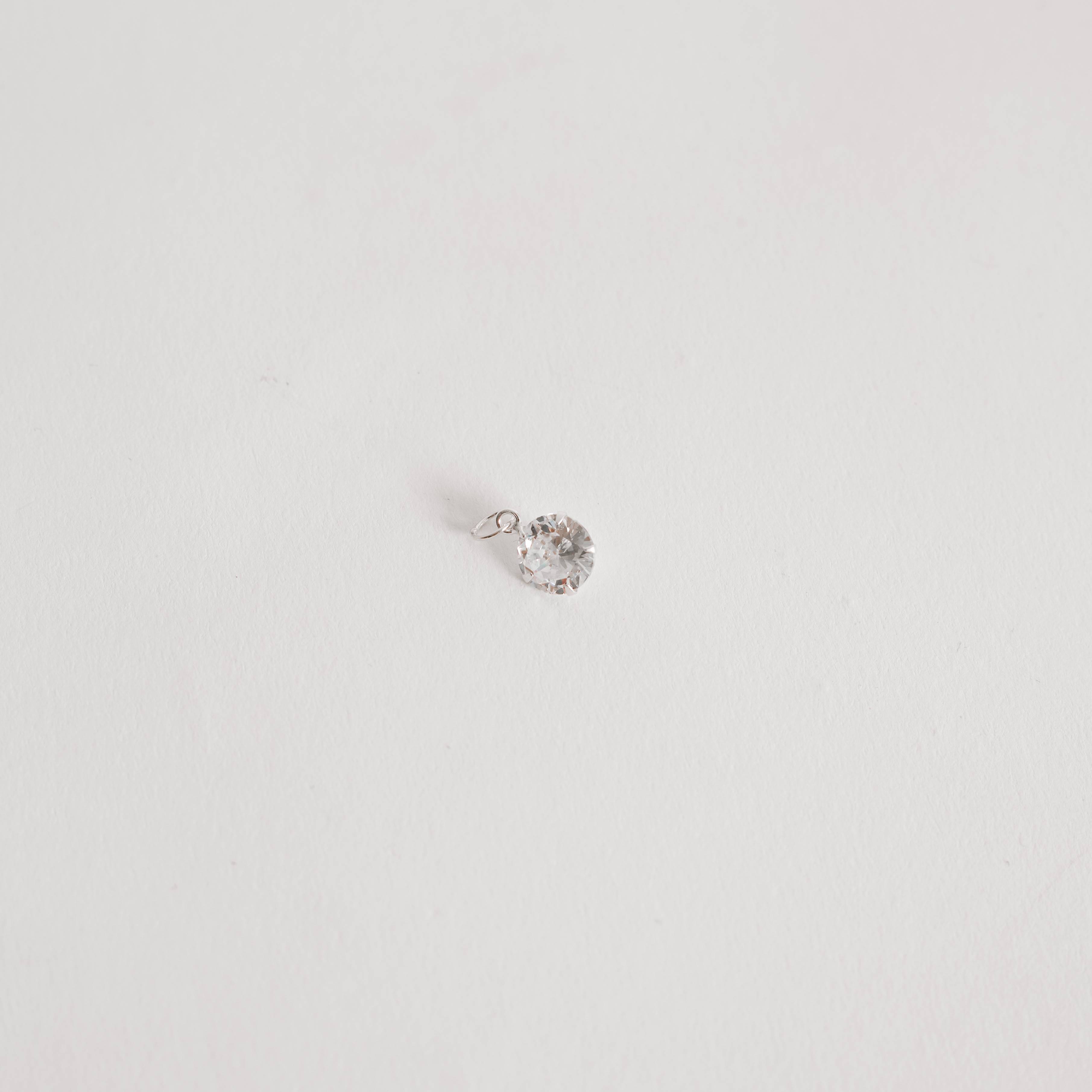 Pingente zircônia redonda cristal 8mm