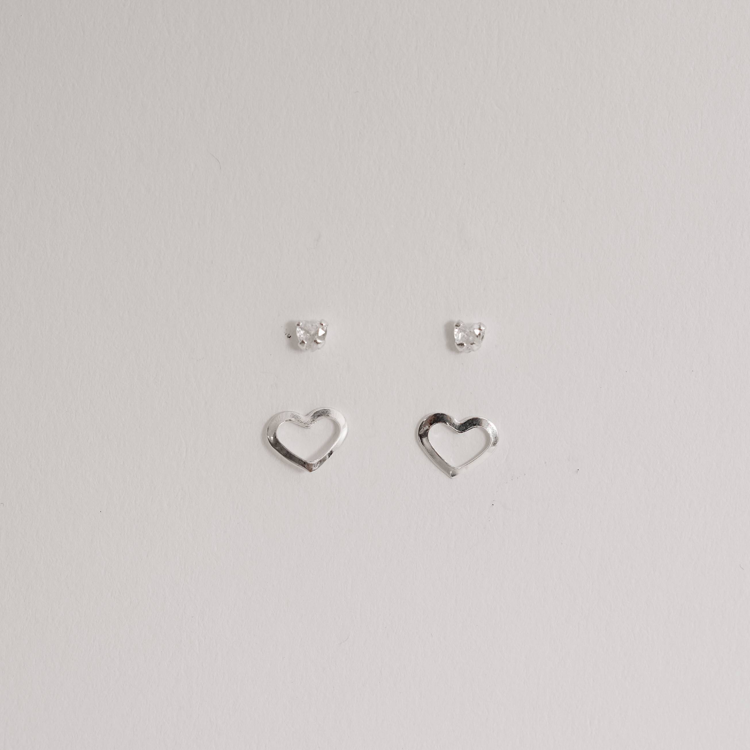 Dupla zircônia coração 3mm e coração vazado 8mm