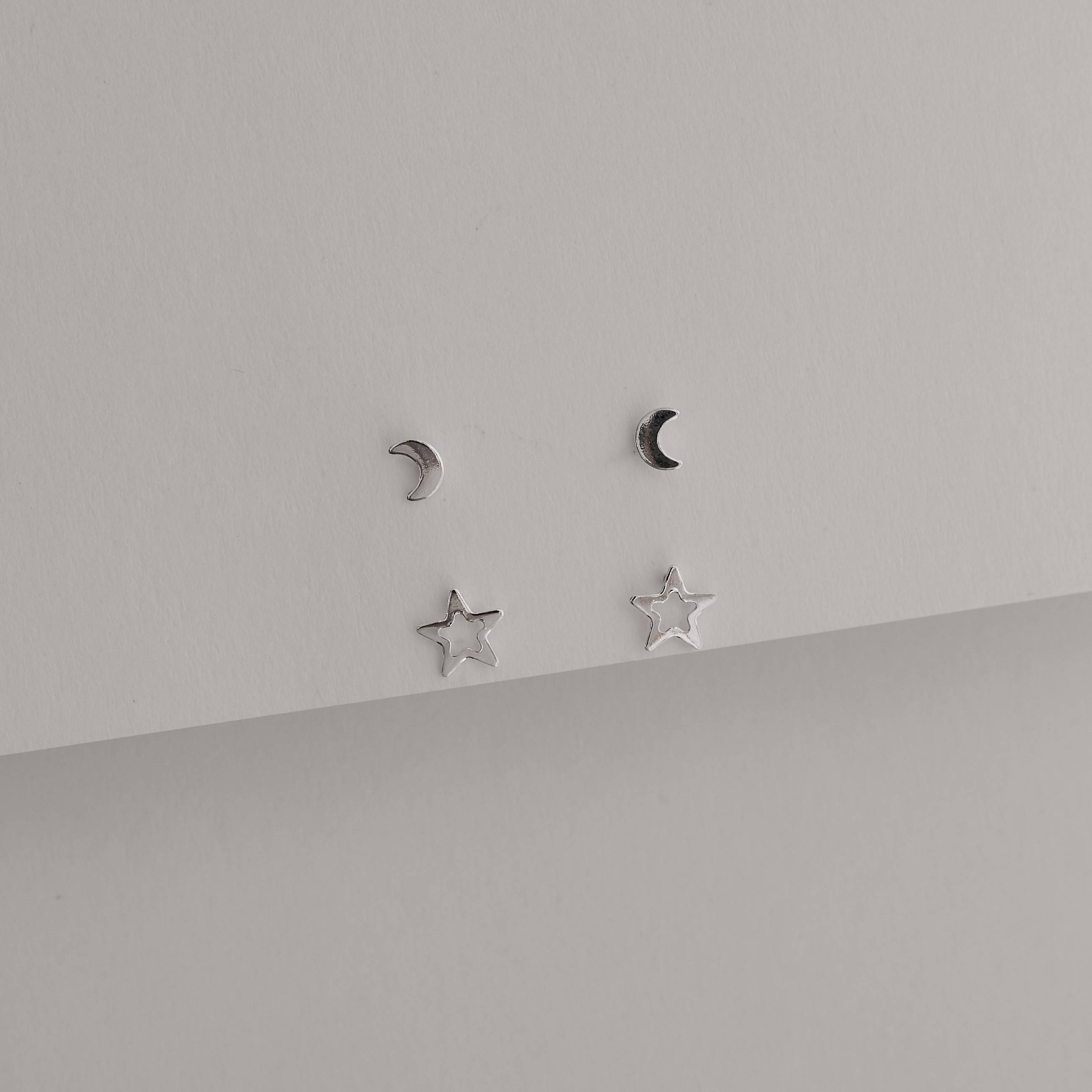 Dupla lua 4mm e estrela vazada 6mm