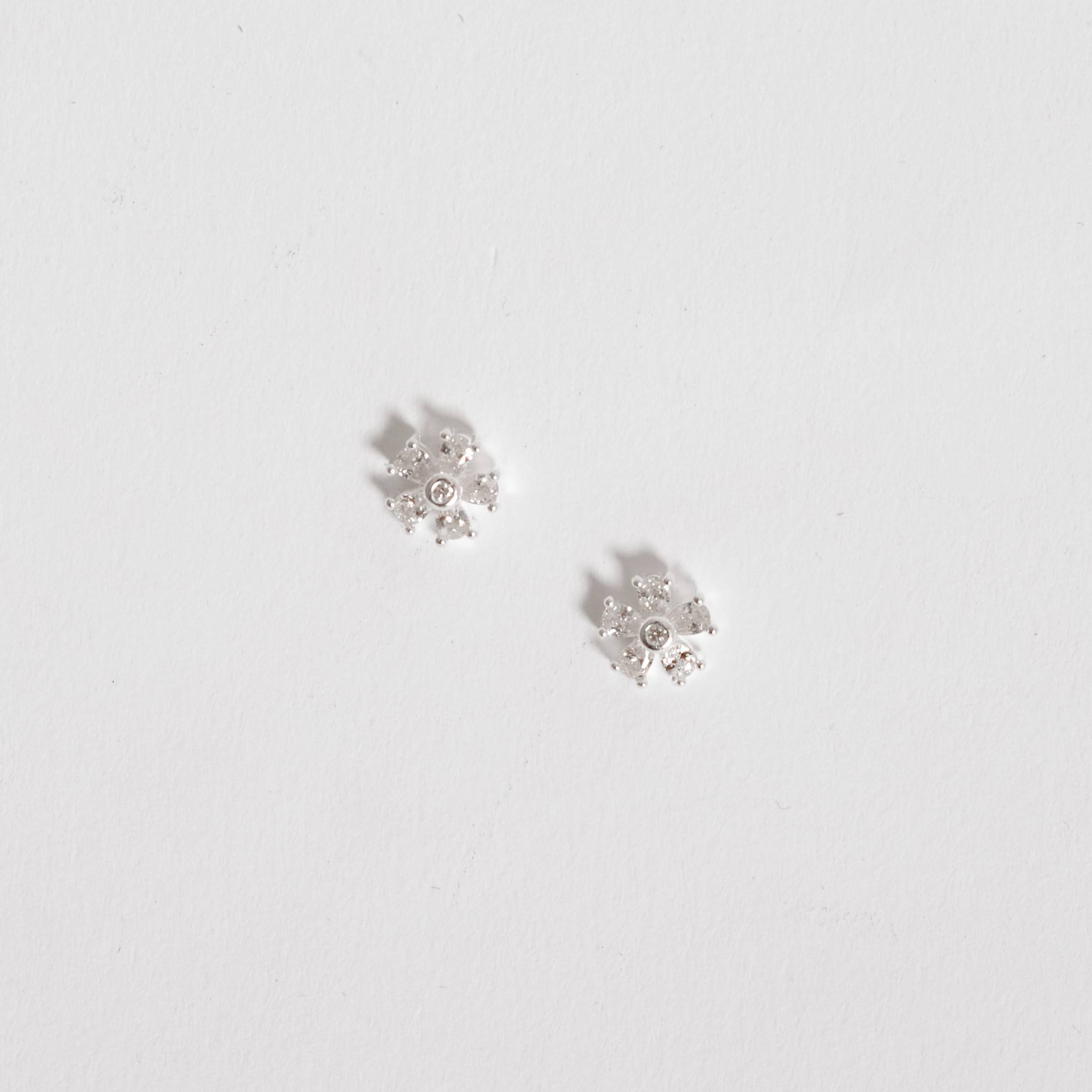 Imagem Brinco flor com zircônias cristal 7mm