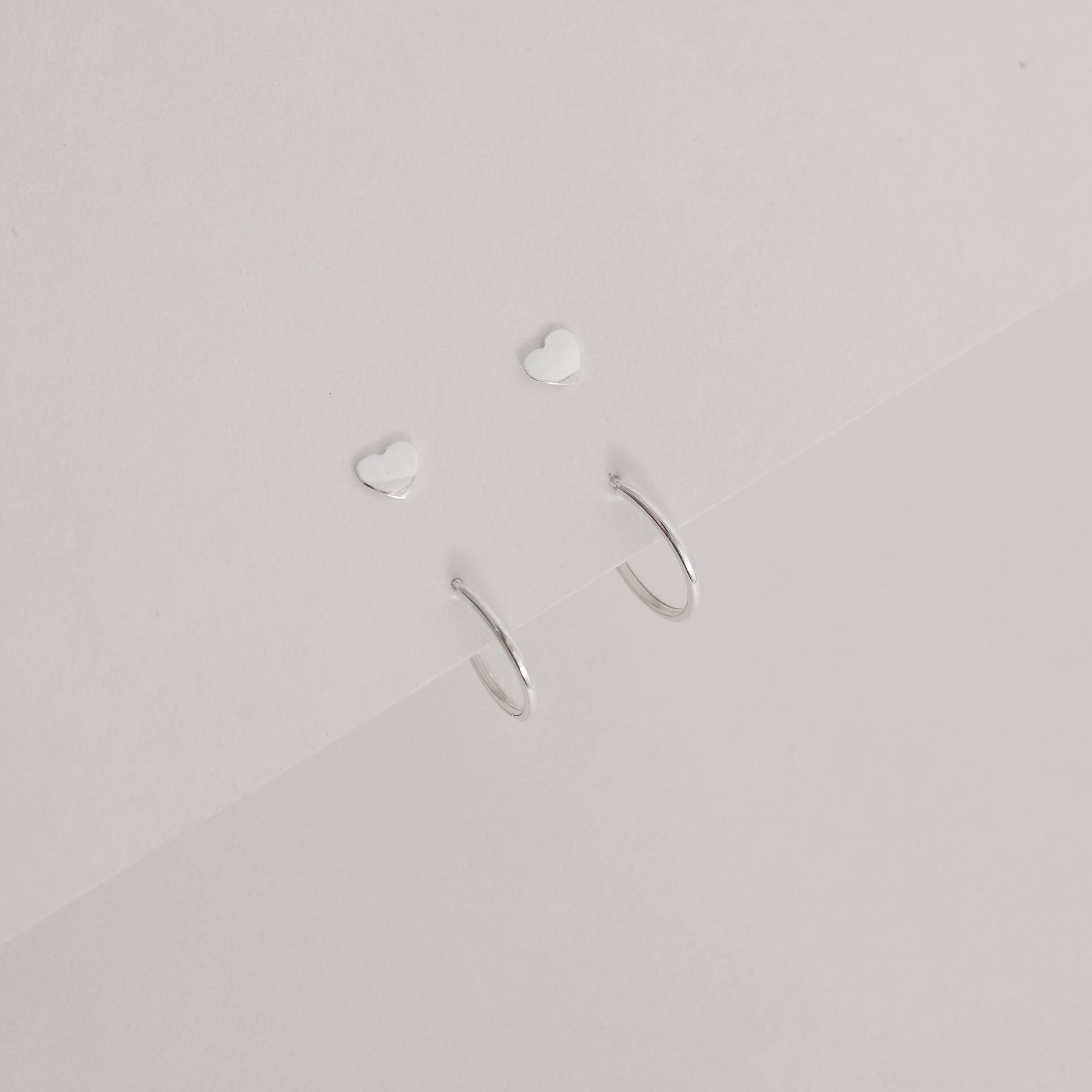 Dupla coração 5mm e argola 12mm