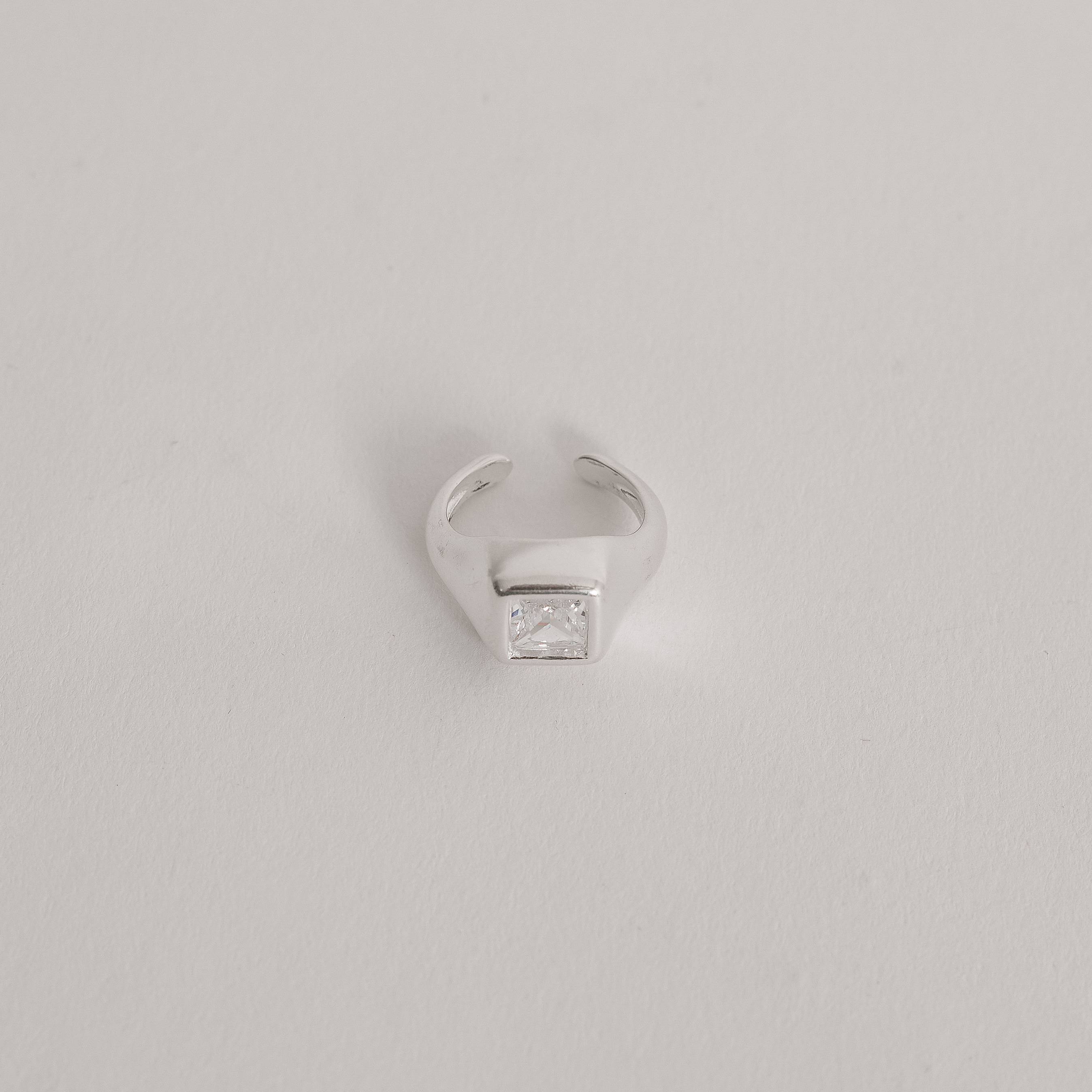 Imagem Secundária Anel dedinho zircônia quadrada aberto