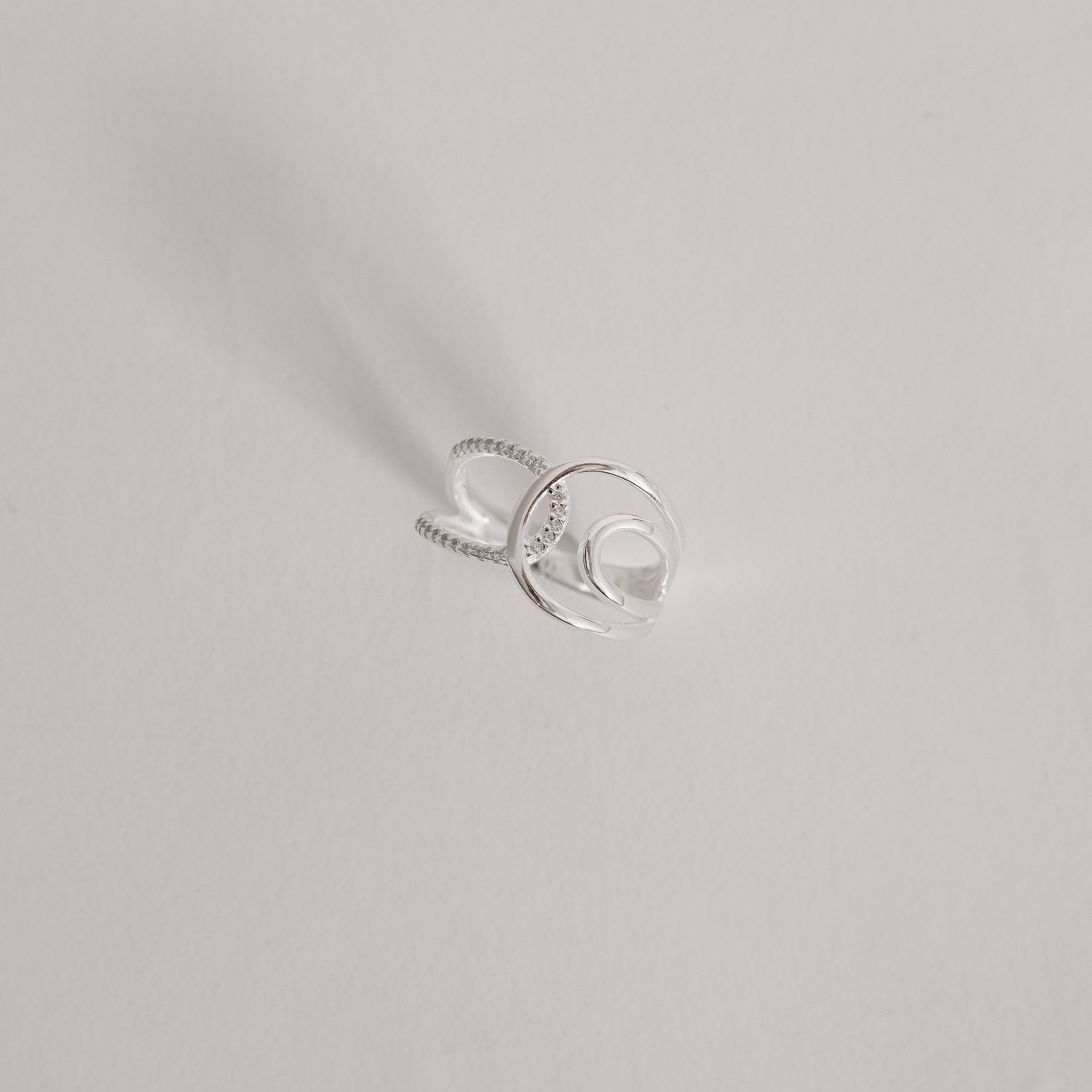 Imagem Anel largo elos detalhe cravejado