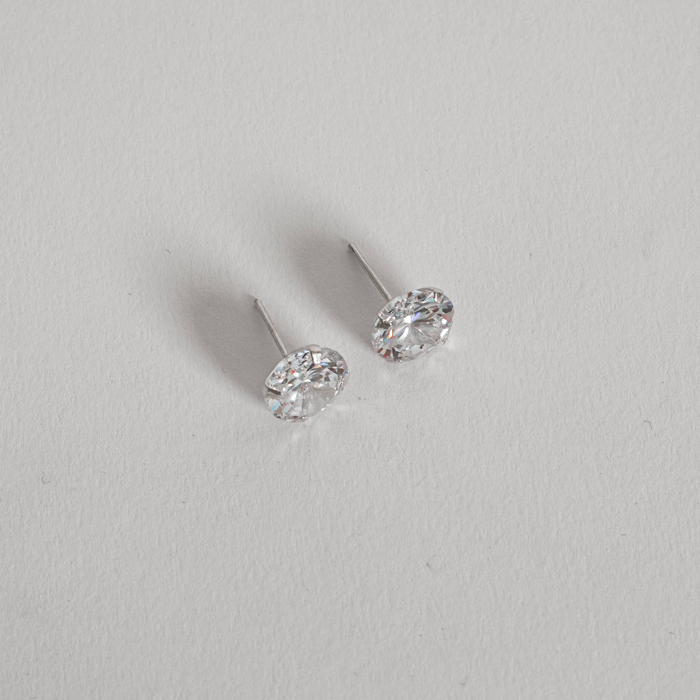 Imagem Secundária Brinco zircônia redonda cristal 9mm