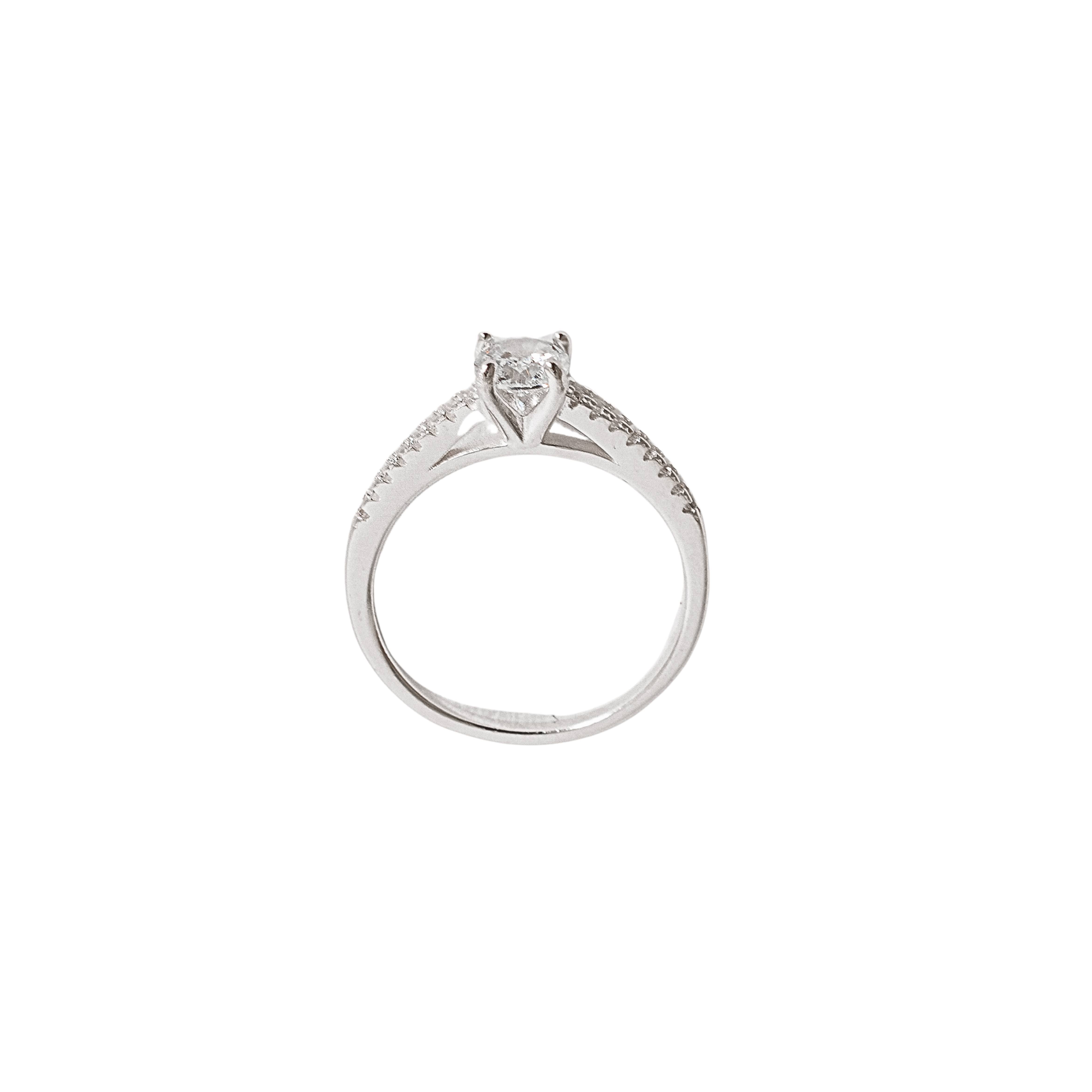 Anel meia aliança e solitário 5mm