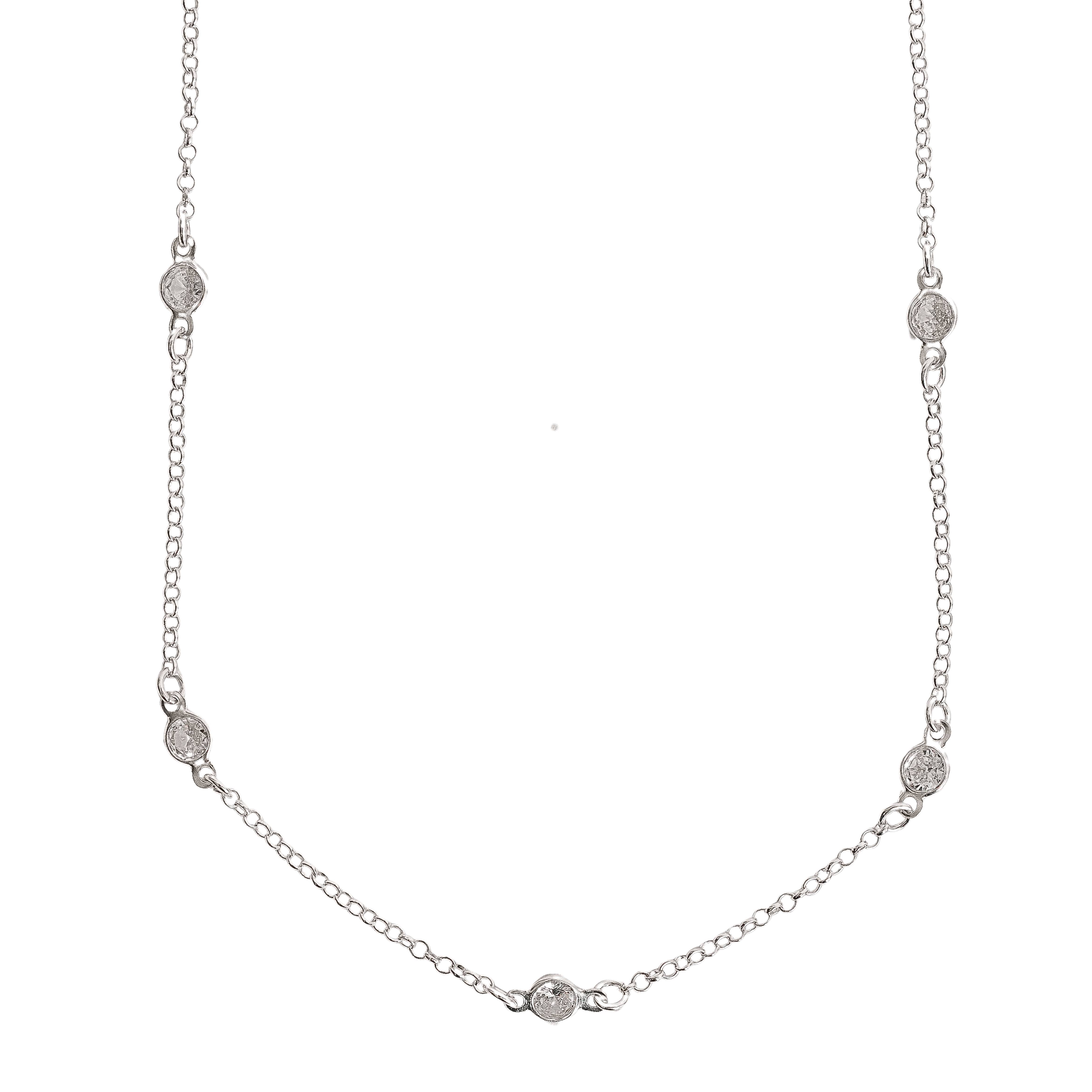 Colar tiff zircônias 5mm 50cm