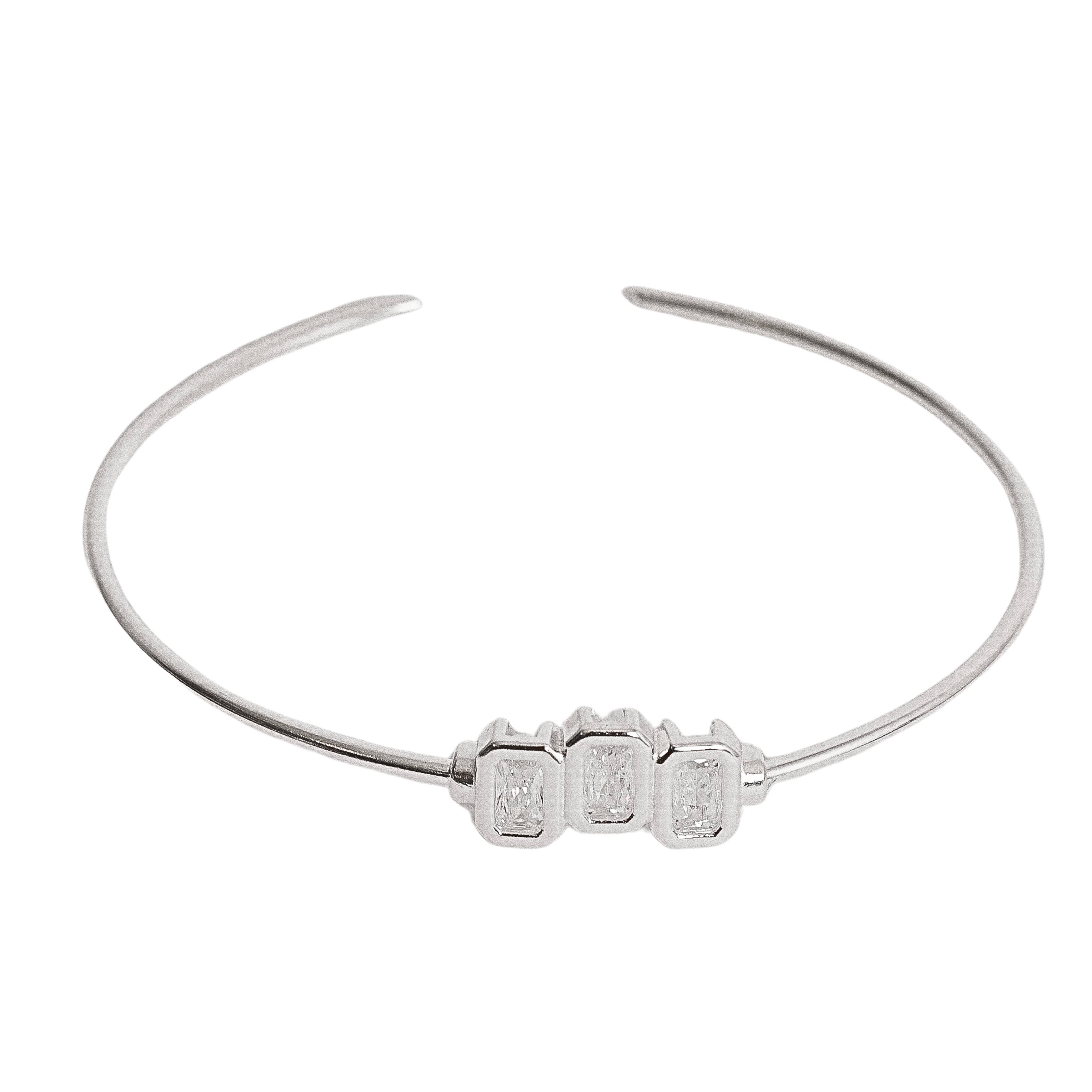 Imagem Bracelete 3 zircônias retangulares regulável