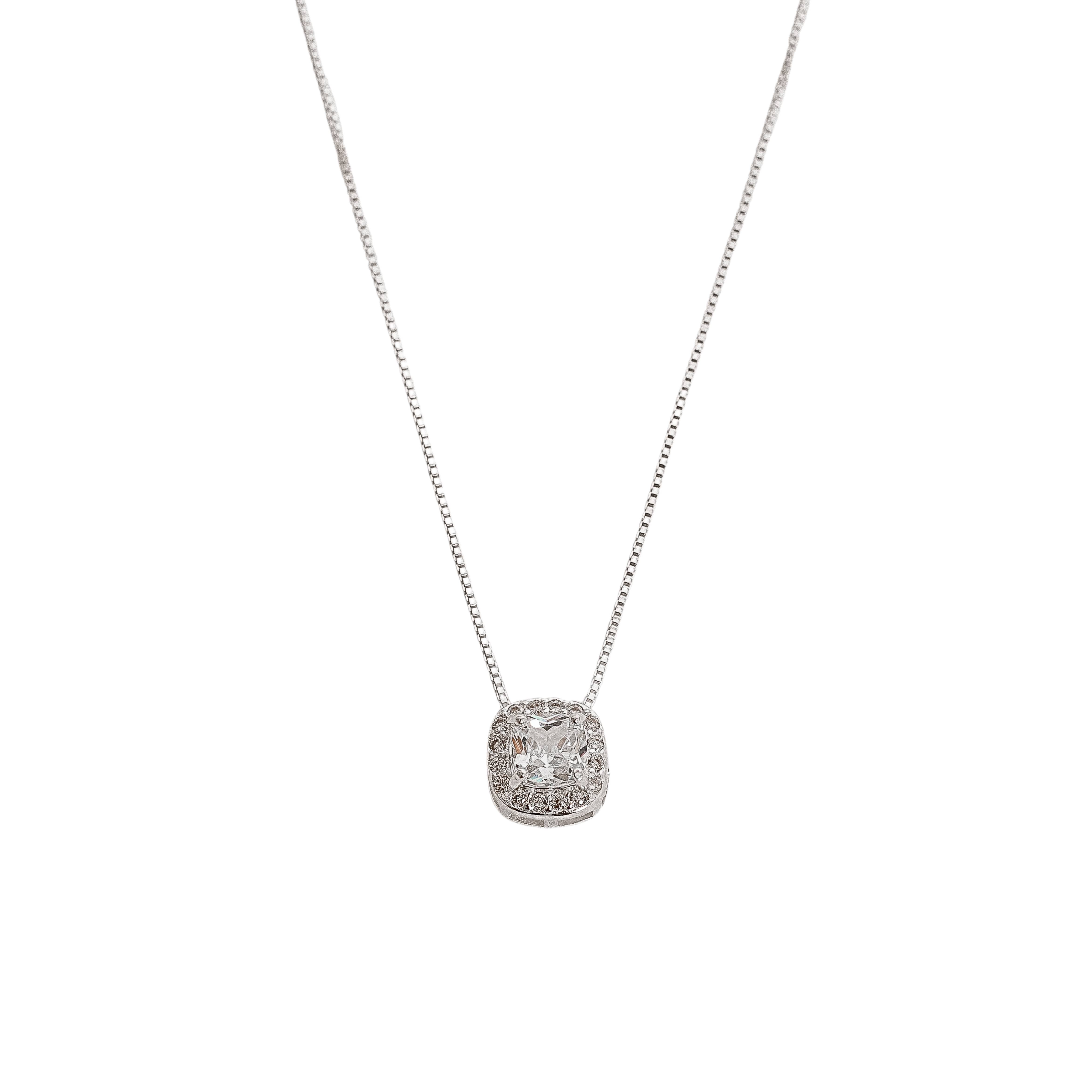 Colar zircônia quadrada com cravejado 8mm 40cm