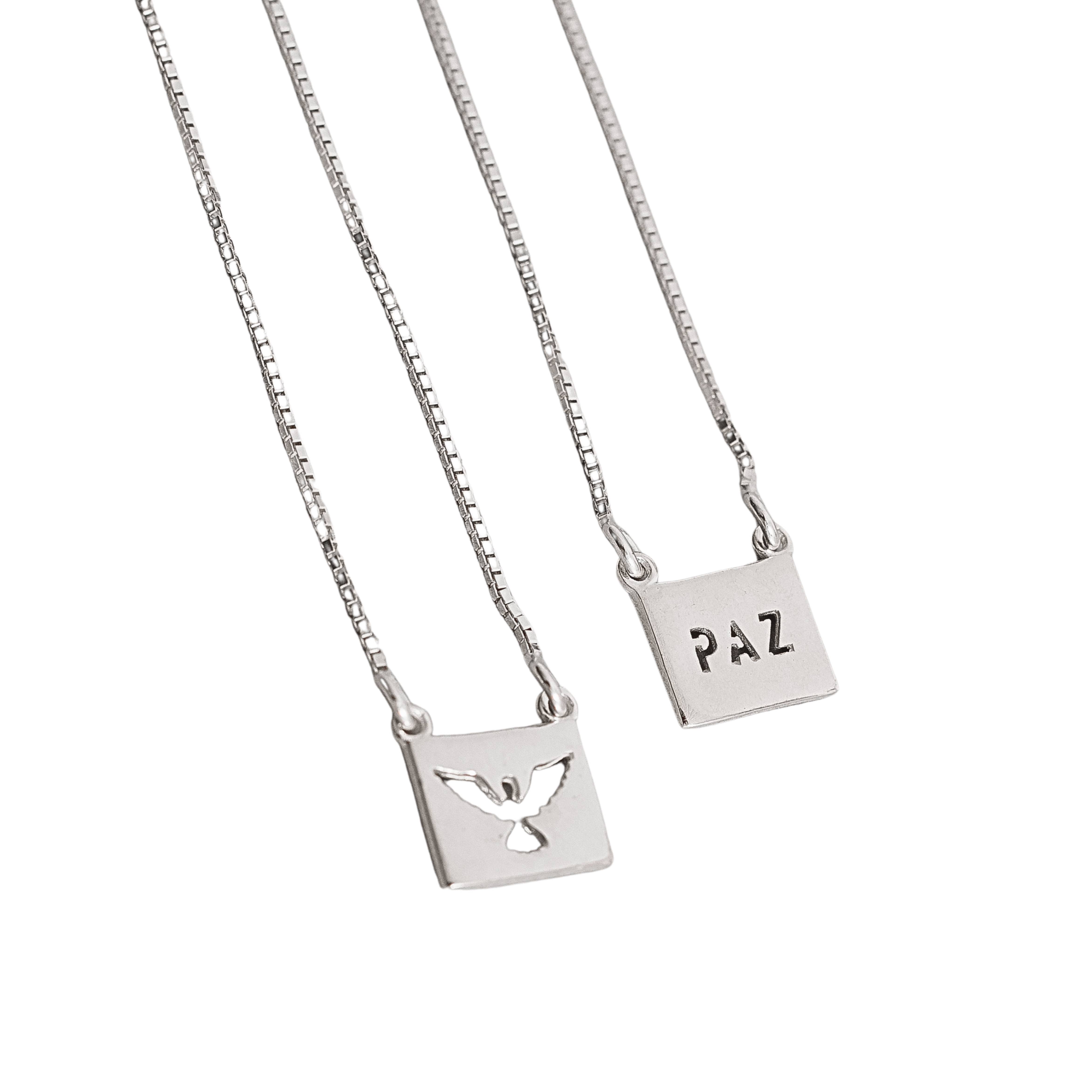 Escapulário placas Espírito Santo e paz v15 60cm