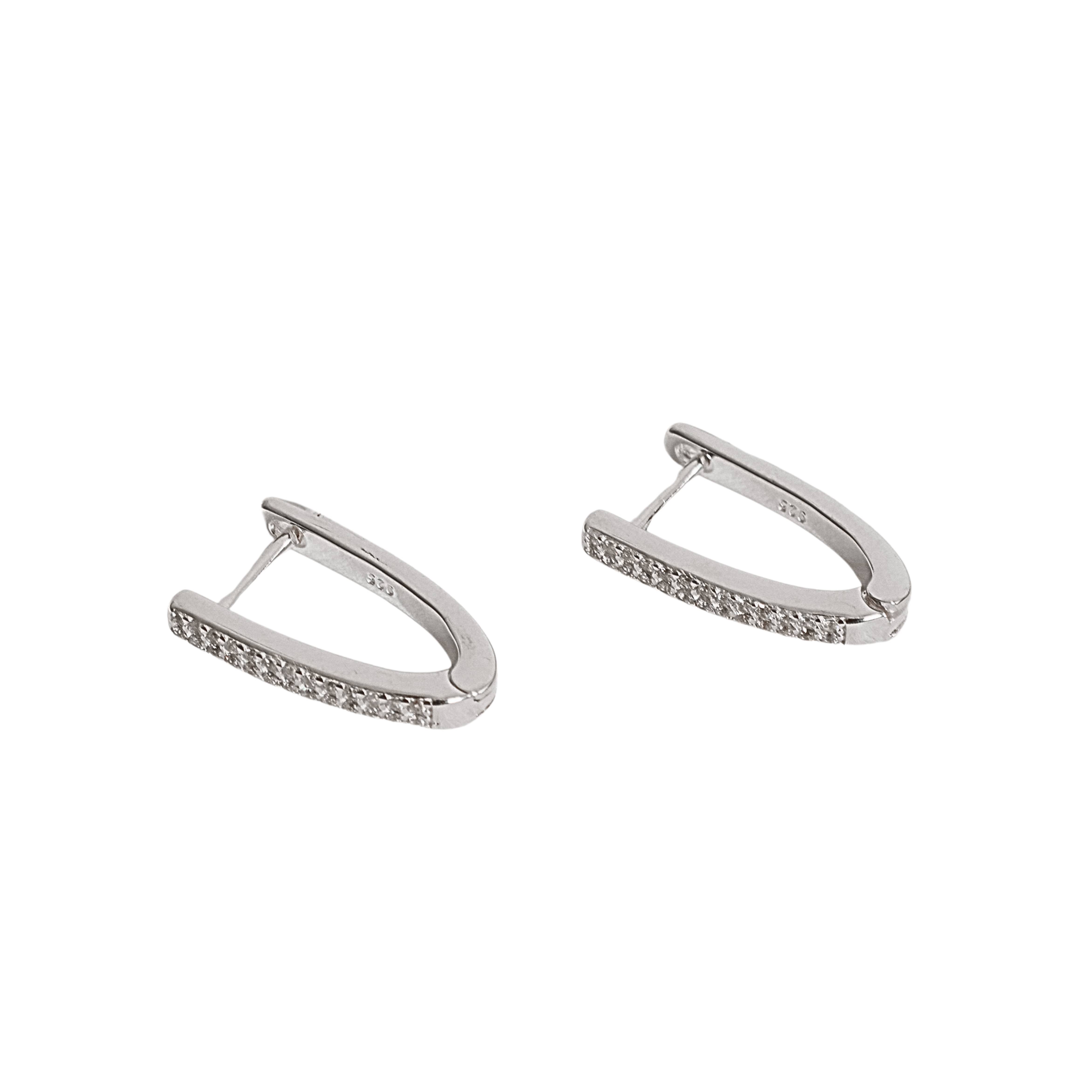 Argola click oval duplo cravejado 16mm 