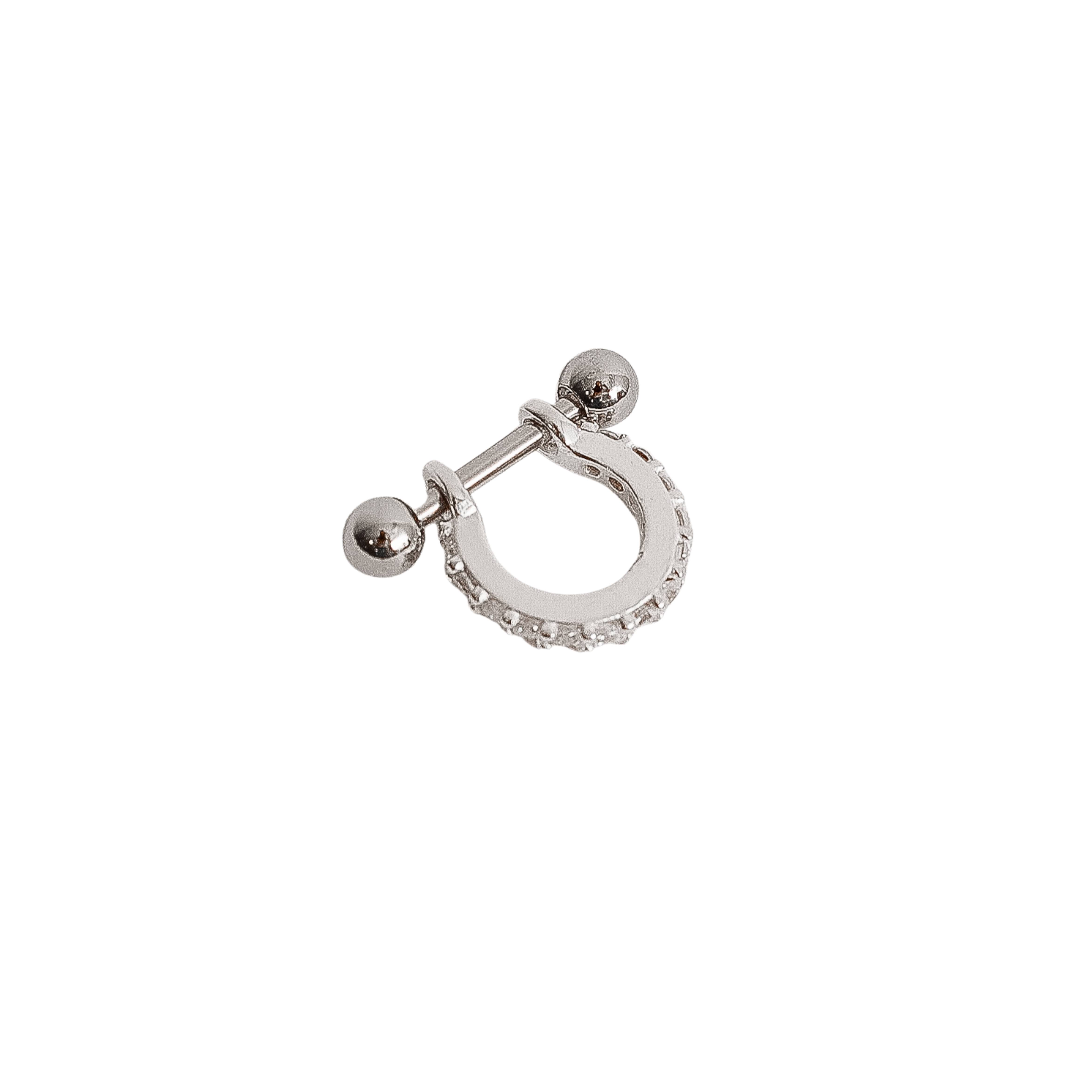 Piercing argola cravejada 9mm haste