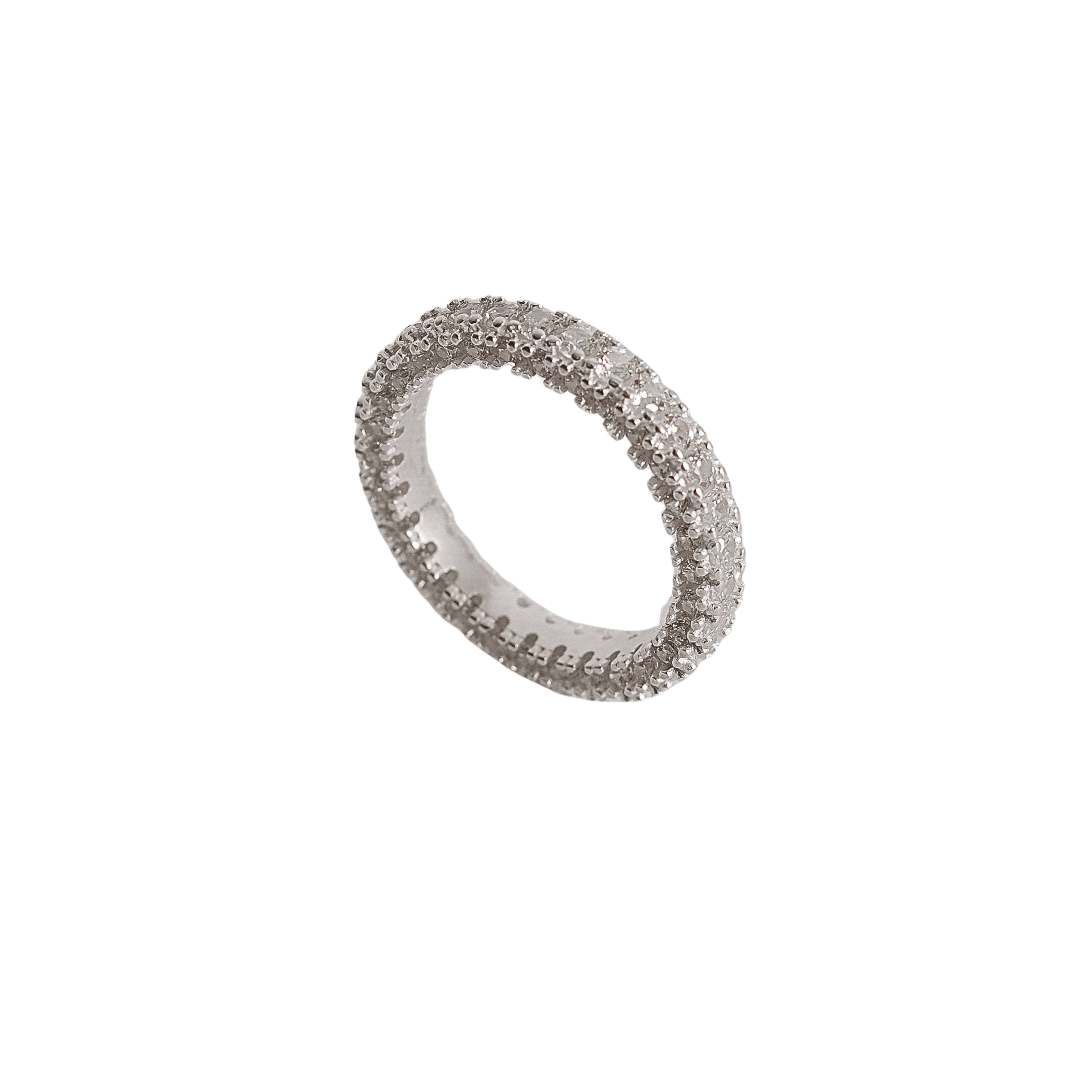 Anel aliança toda cravejada trabalhada