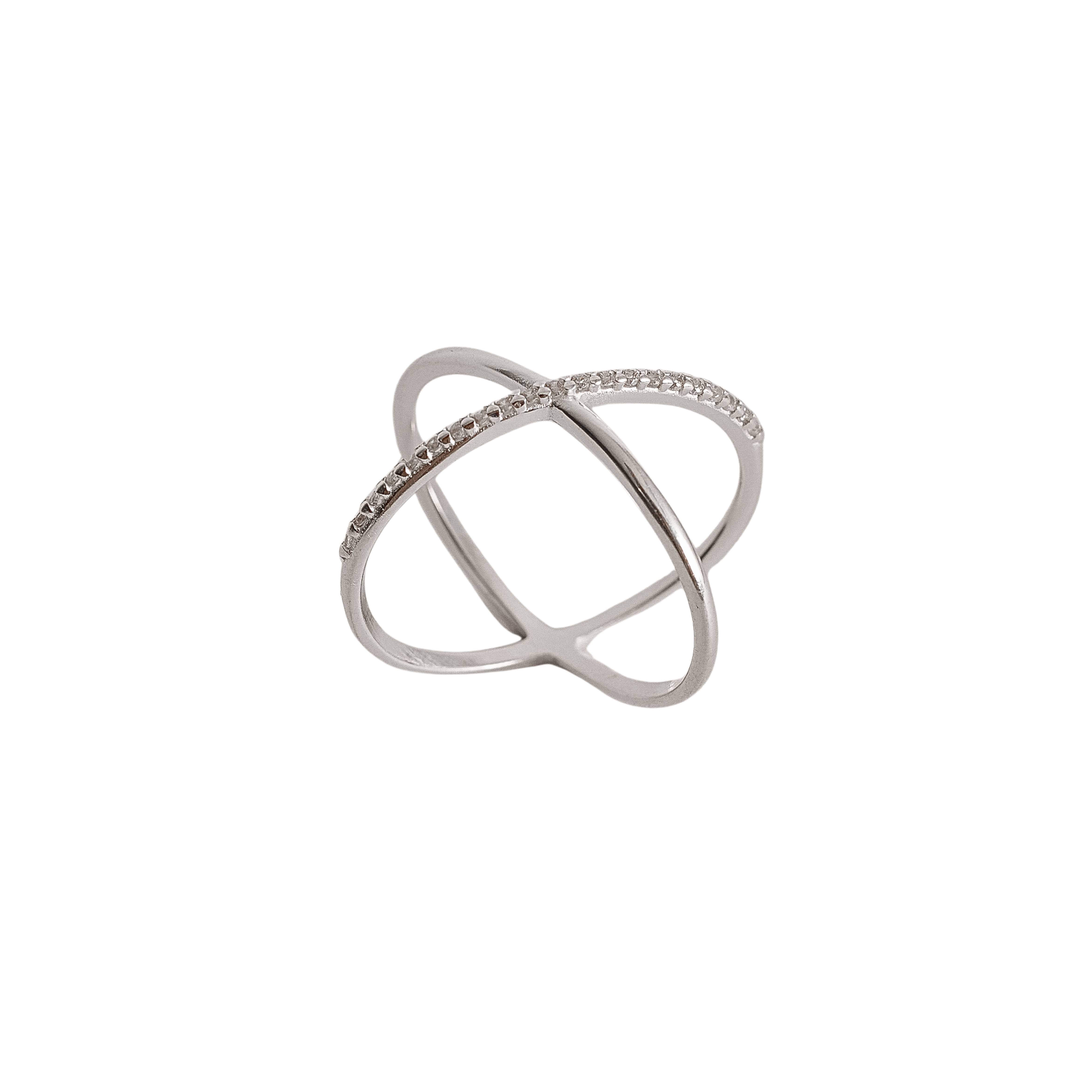 Anel X com cravejado