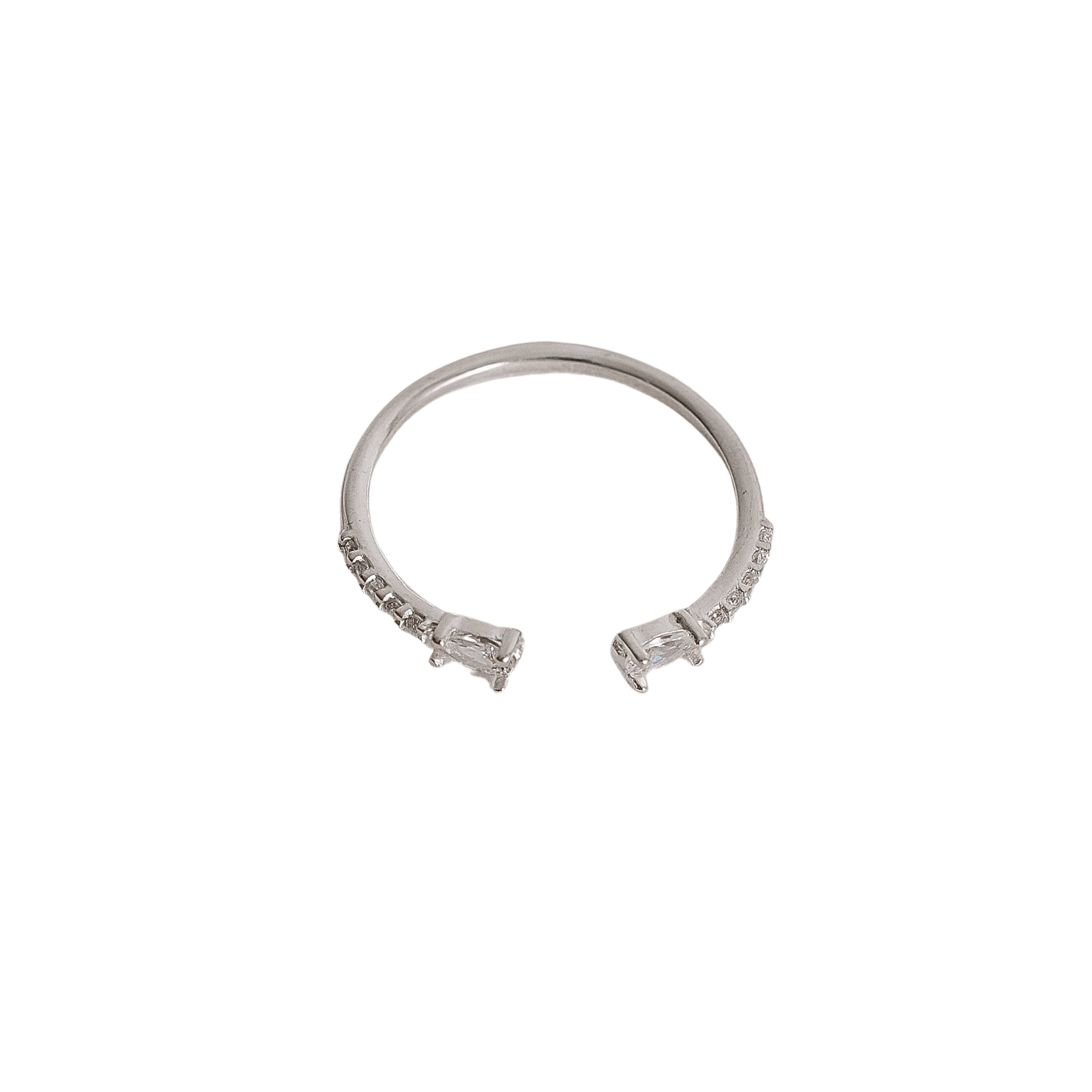 Anel 2 pontas cravejadas regulável G