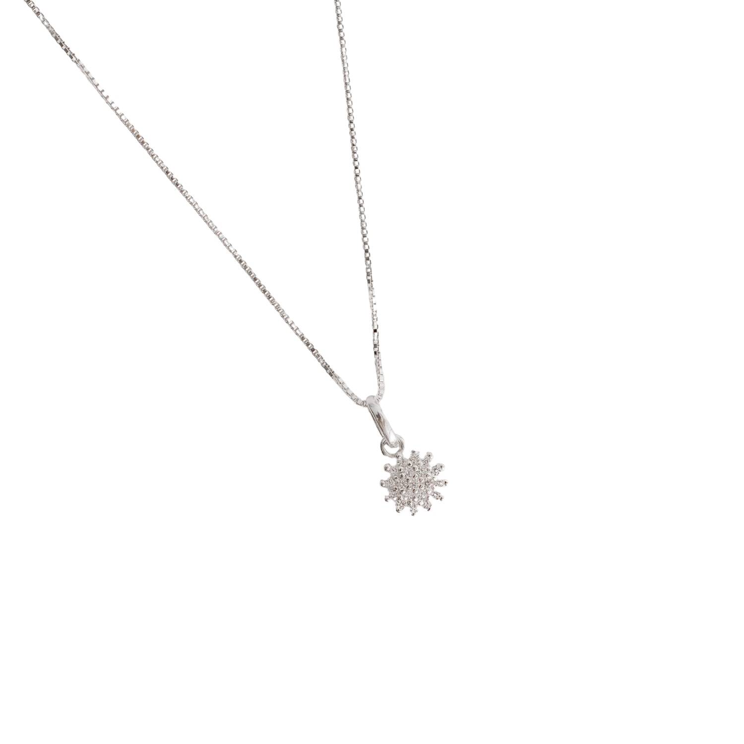 Colar pingente botão cravejado 7mm 40cm