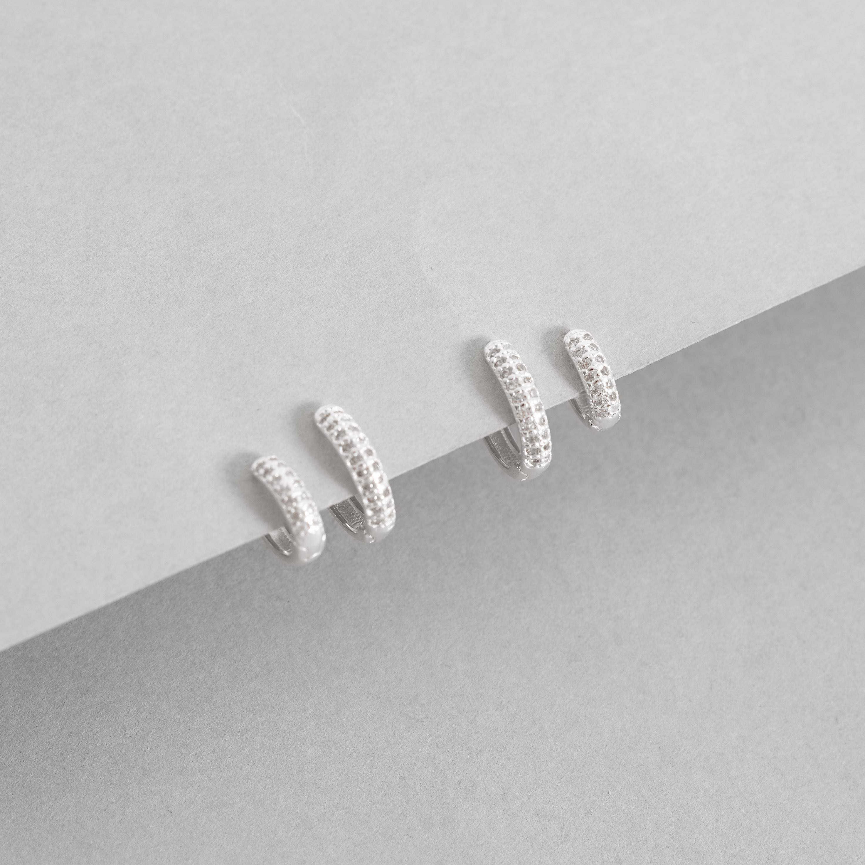 Dupla argolas click 10 e 13mm cravejado duplo