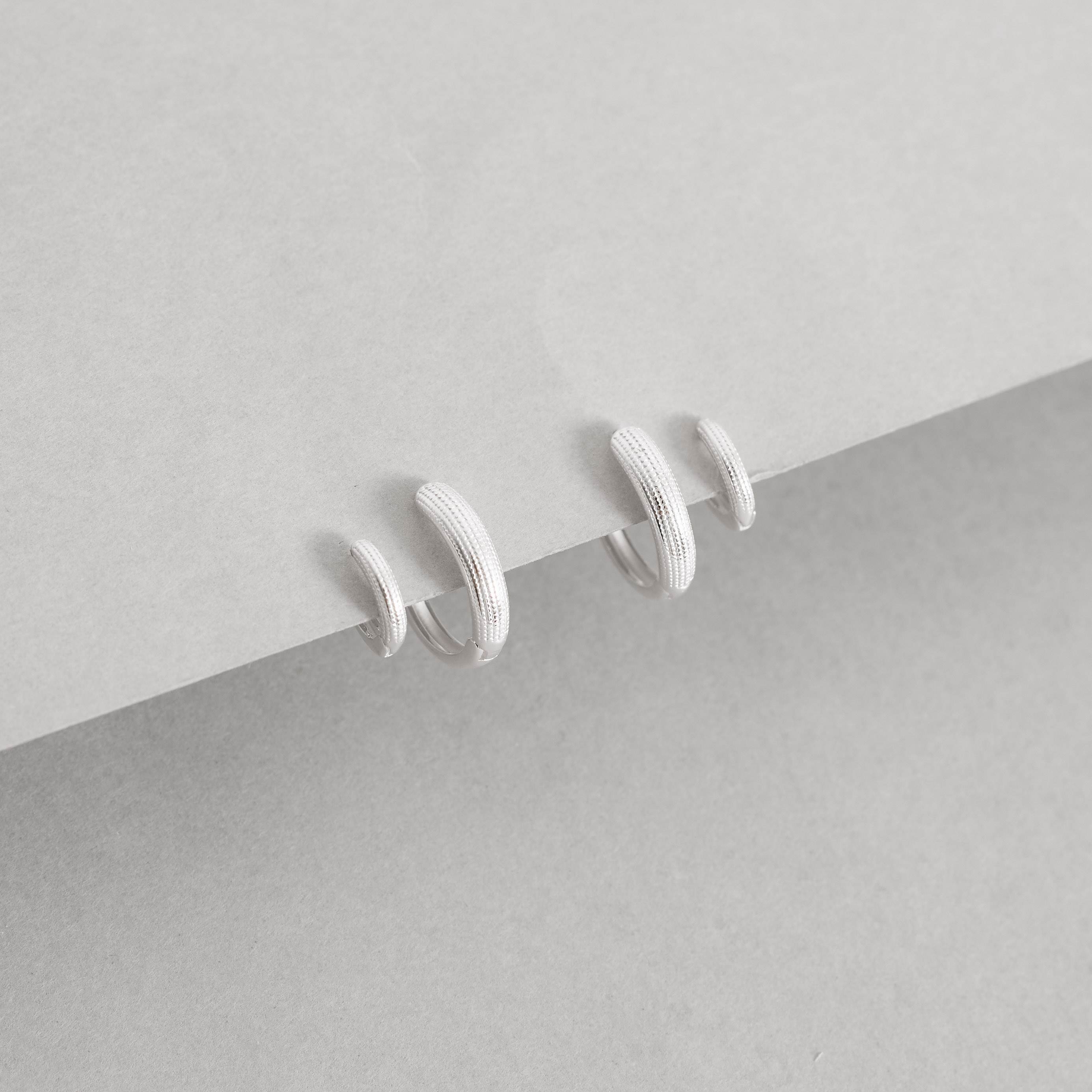 Dupla argolas click 9 e 15mm texturizadas