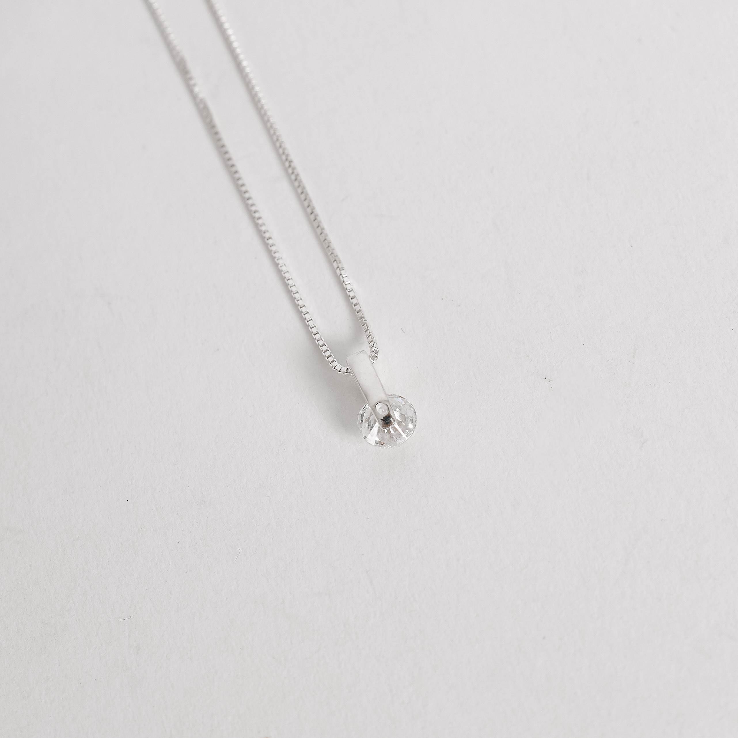 Colar zircônia redonda cristal 5mm 40cm