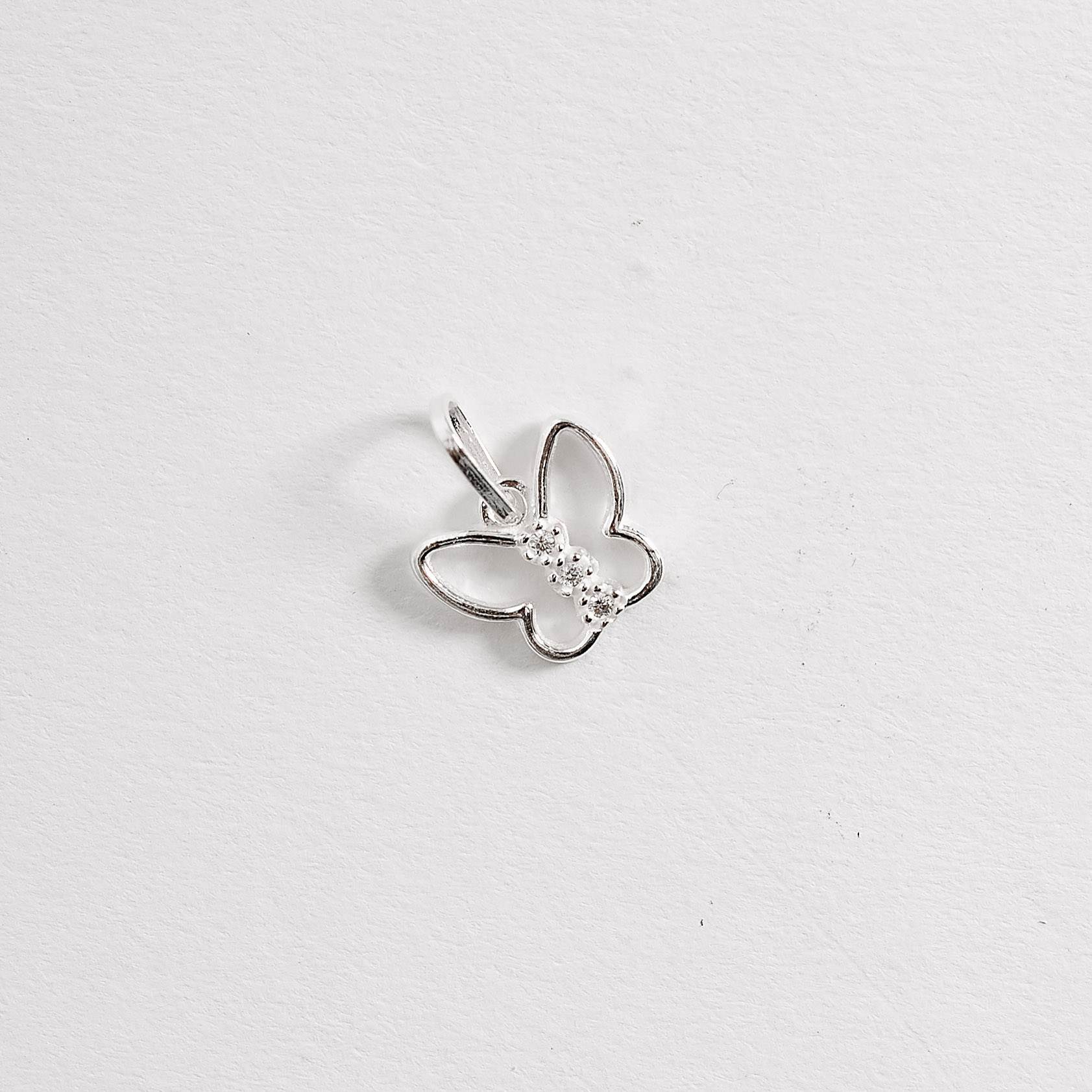 Imagem Secundária Pingente borboleta com zircônia 11mm