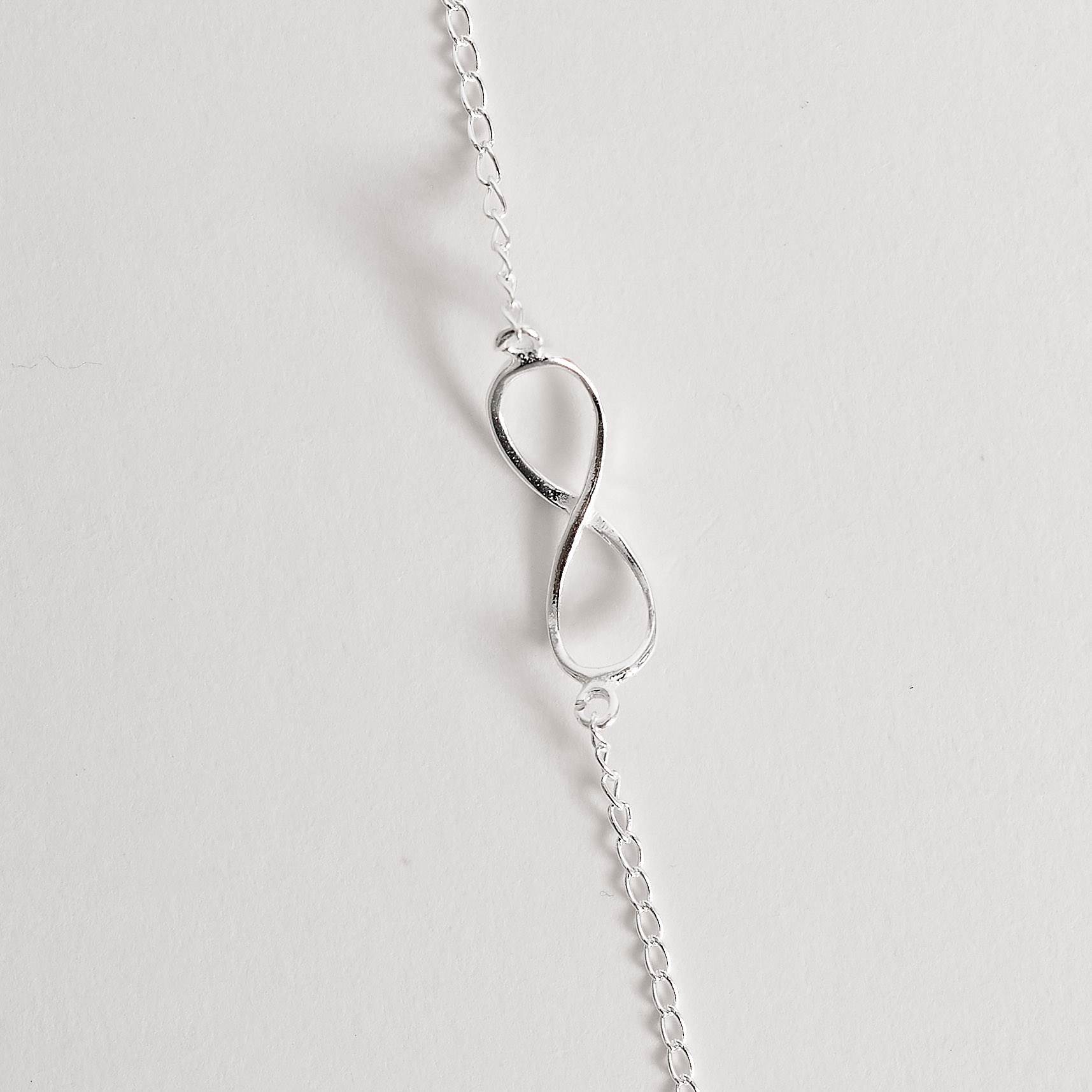 Pulseira entremeio infinito 22mm corrente grumet 17+3cm