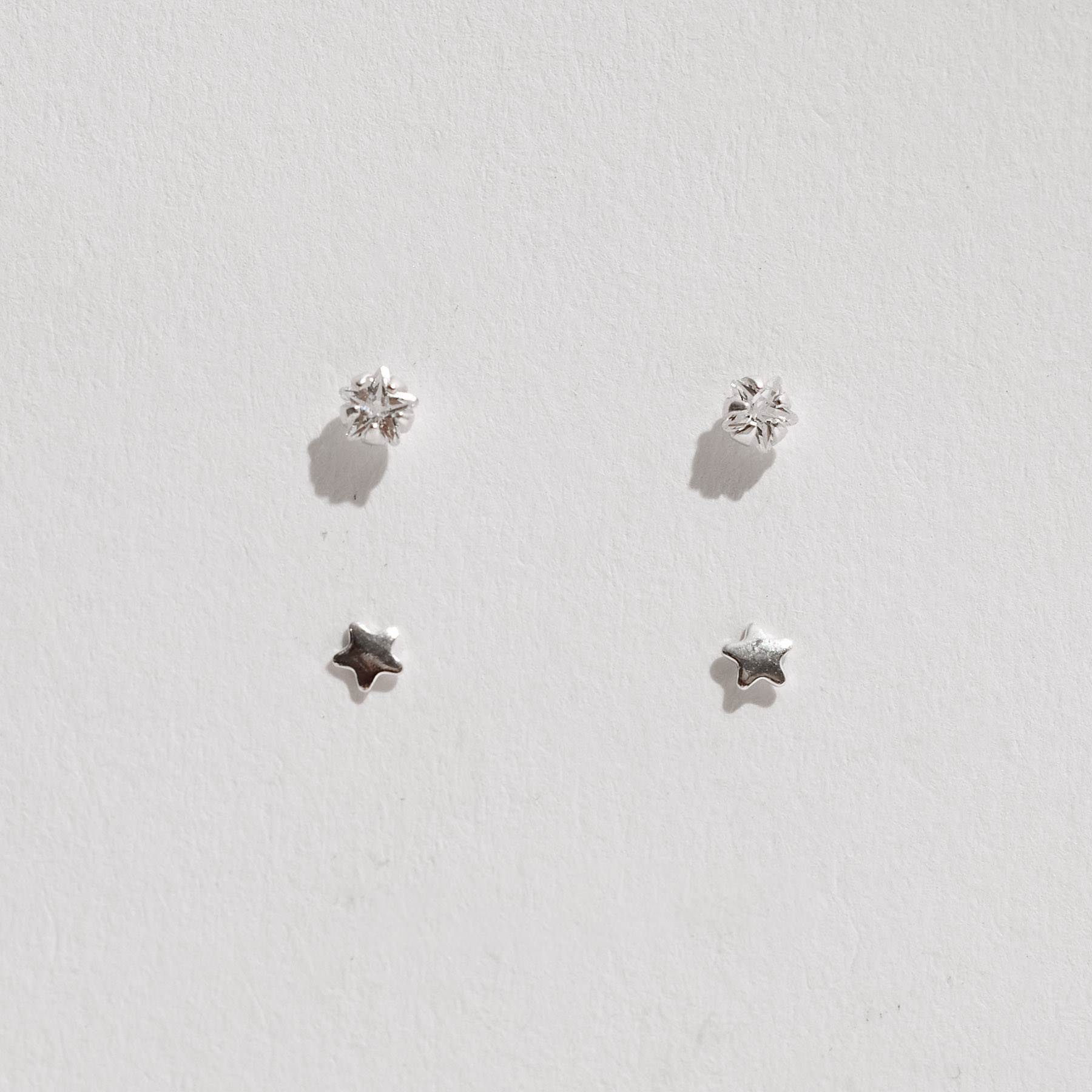 Dupla estrela lisa e zircônia estrela 3mm