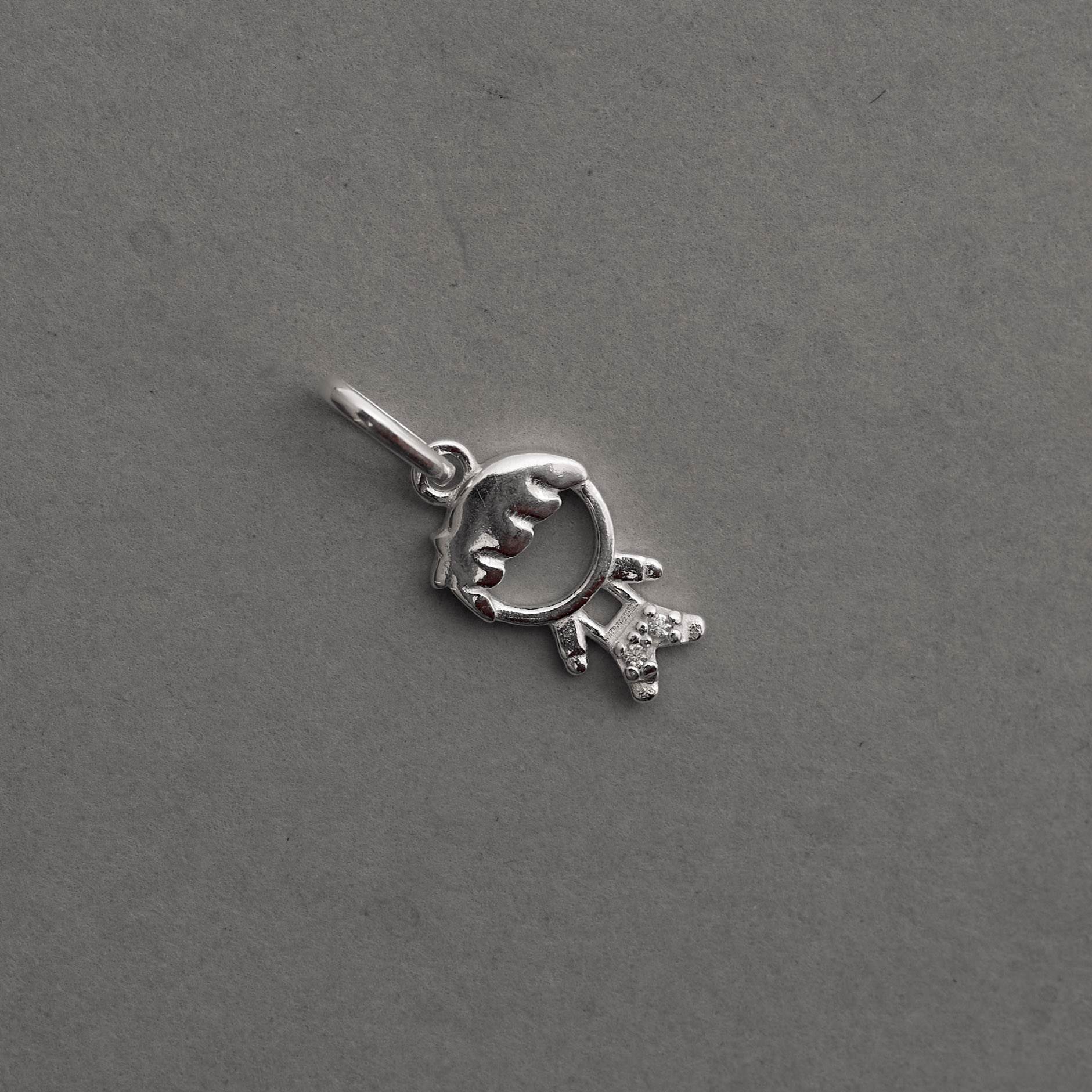 Pingente menino detalhe zircônias 11mm