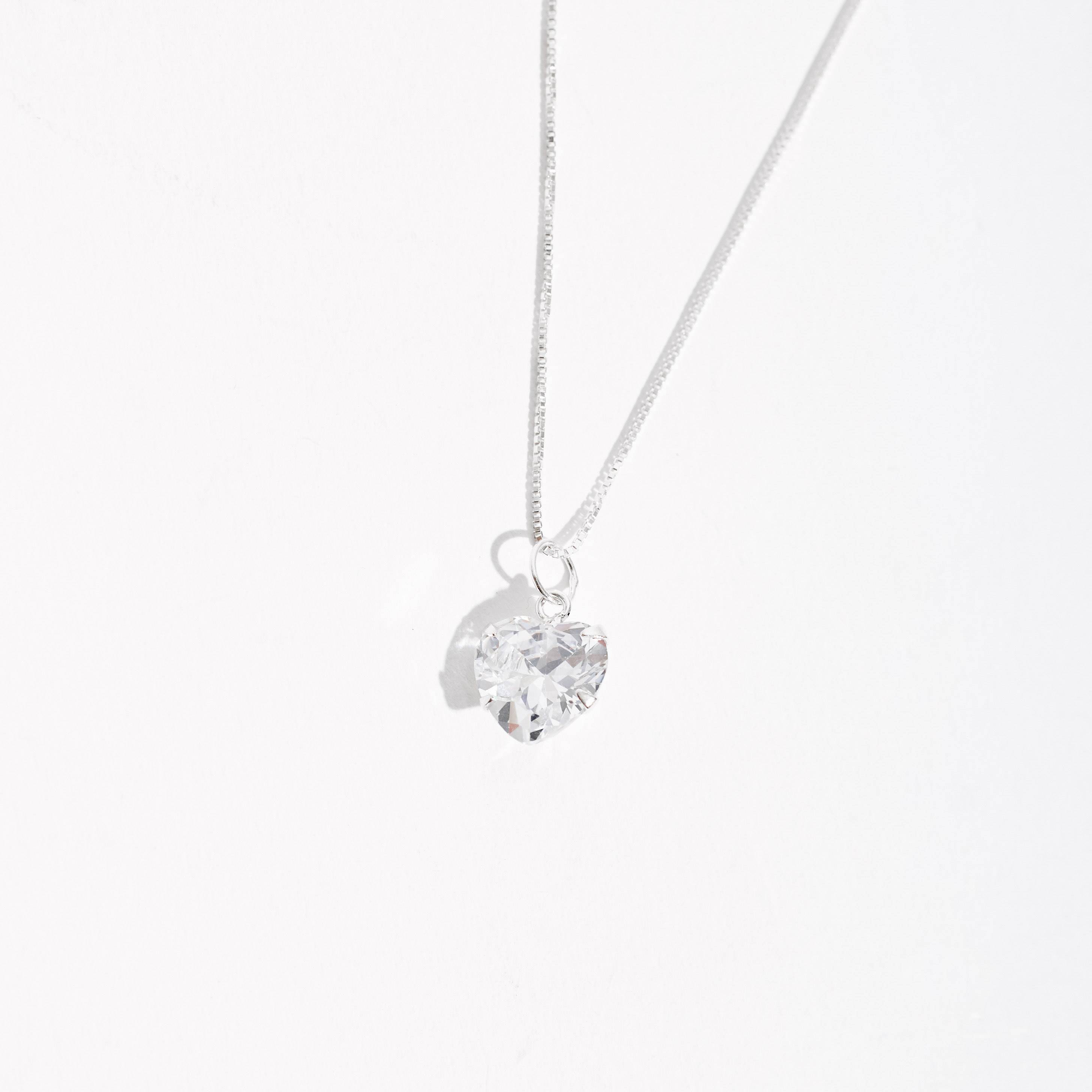 Imagem Secundária Colar pingente zircônia coração 10mm 45cm