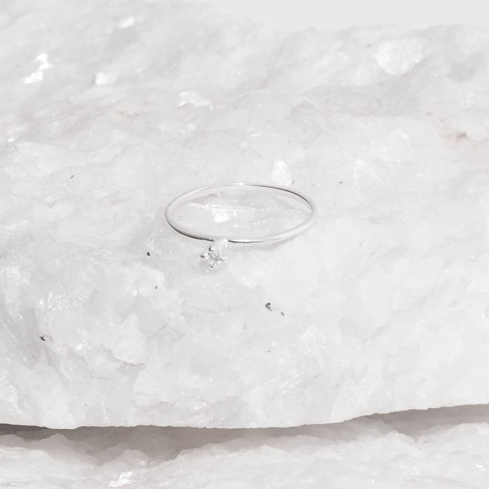 Anel solitário zircônia cristal 2mm