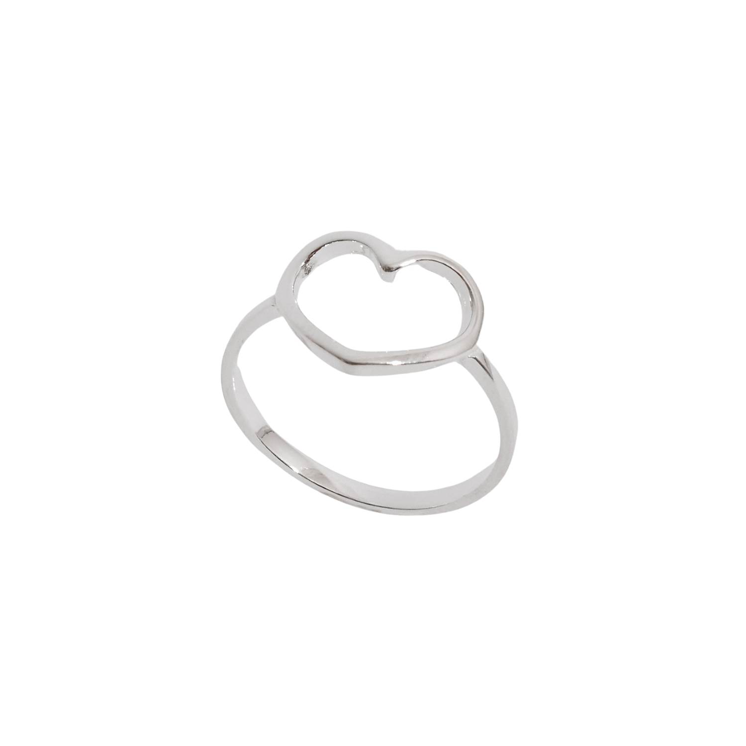 Anel coração liso vazado