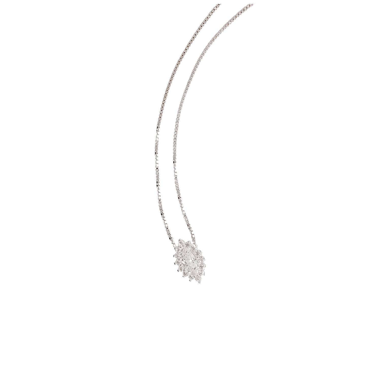 Imagem Colar zircônia navete com cravejado 10mm 45cm