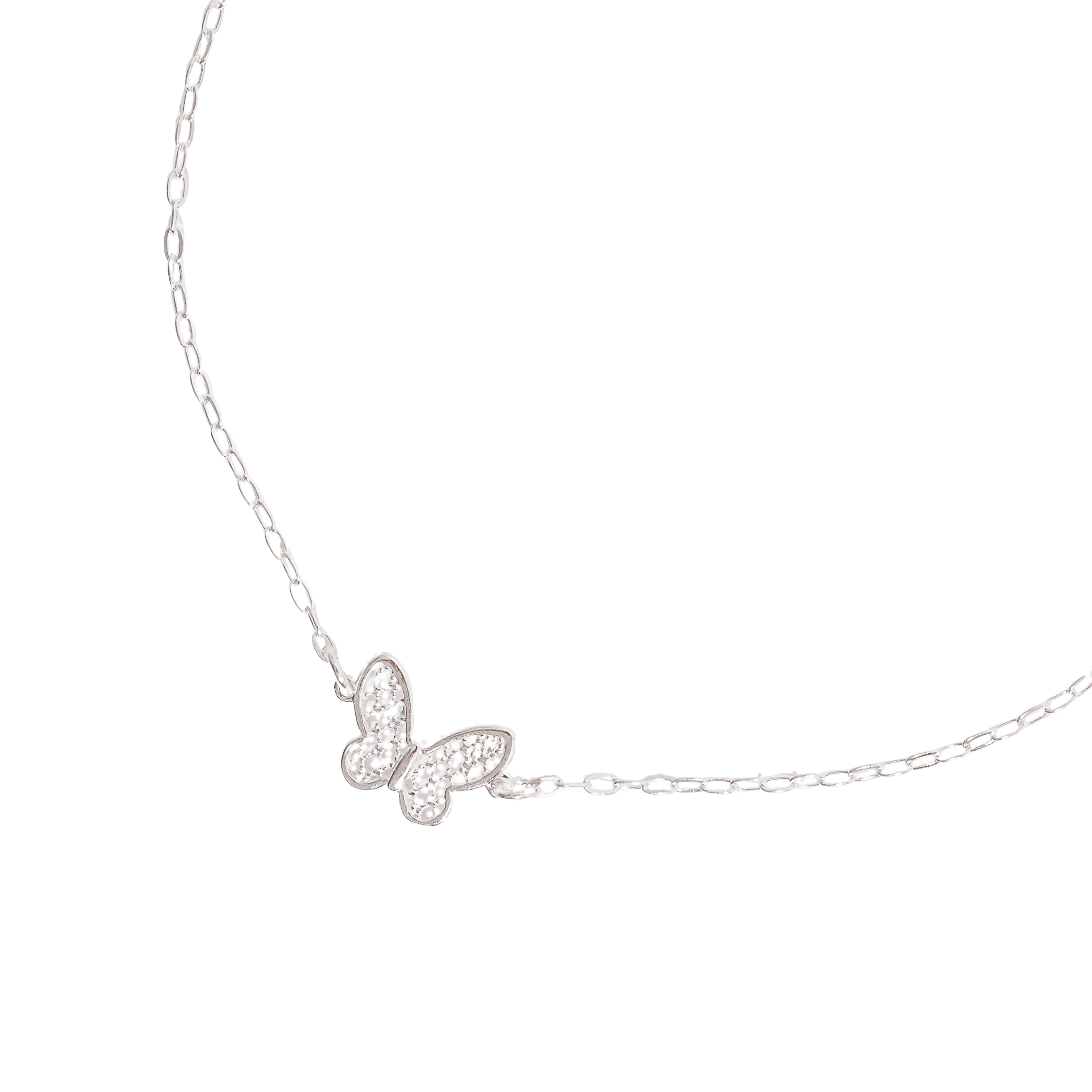 Pulseira entremeio borboleta rendada 12mm 18cm