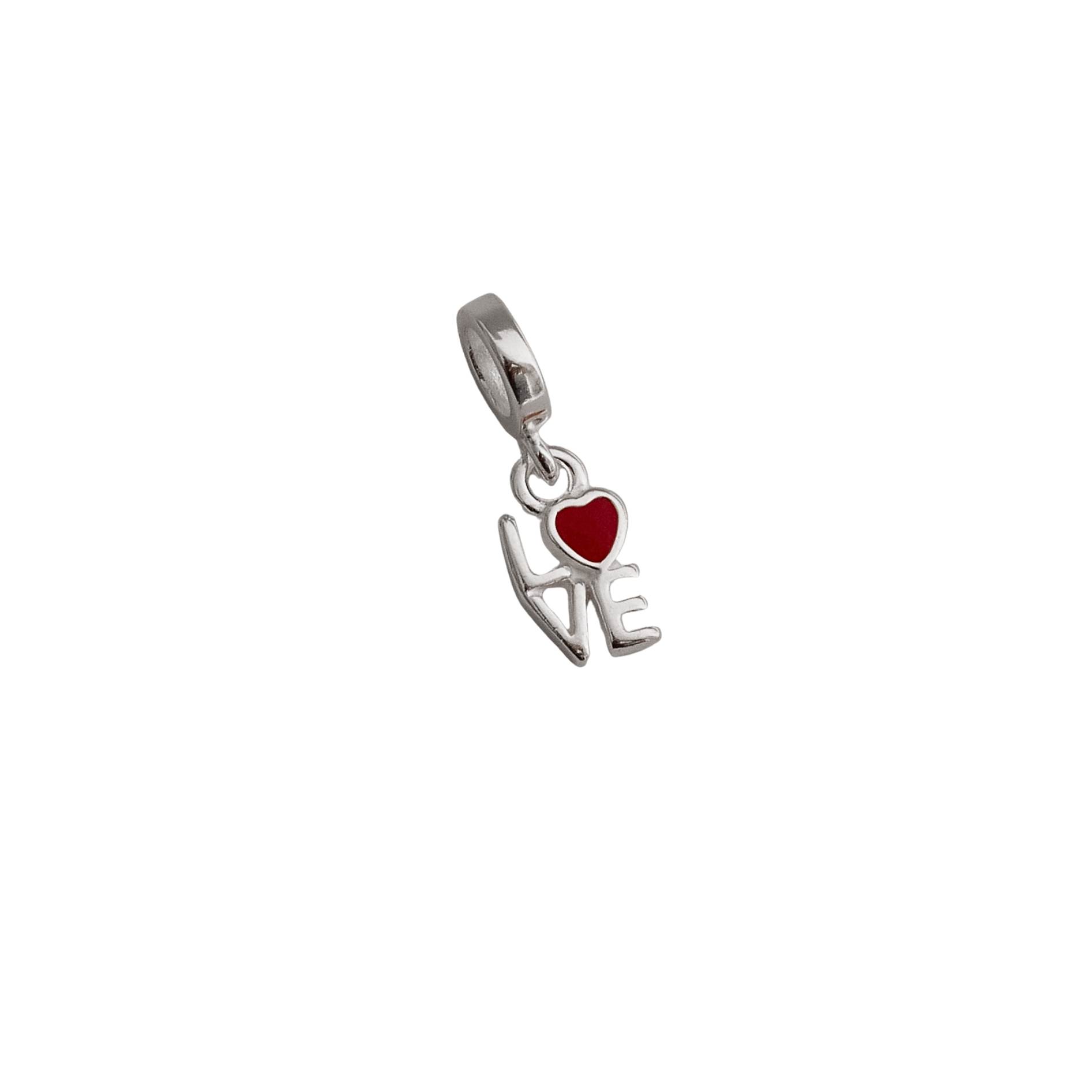 Berloque pingente escrito love resina 8mm